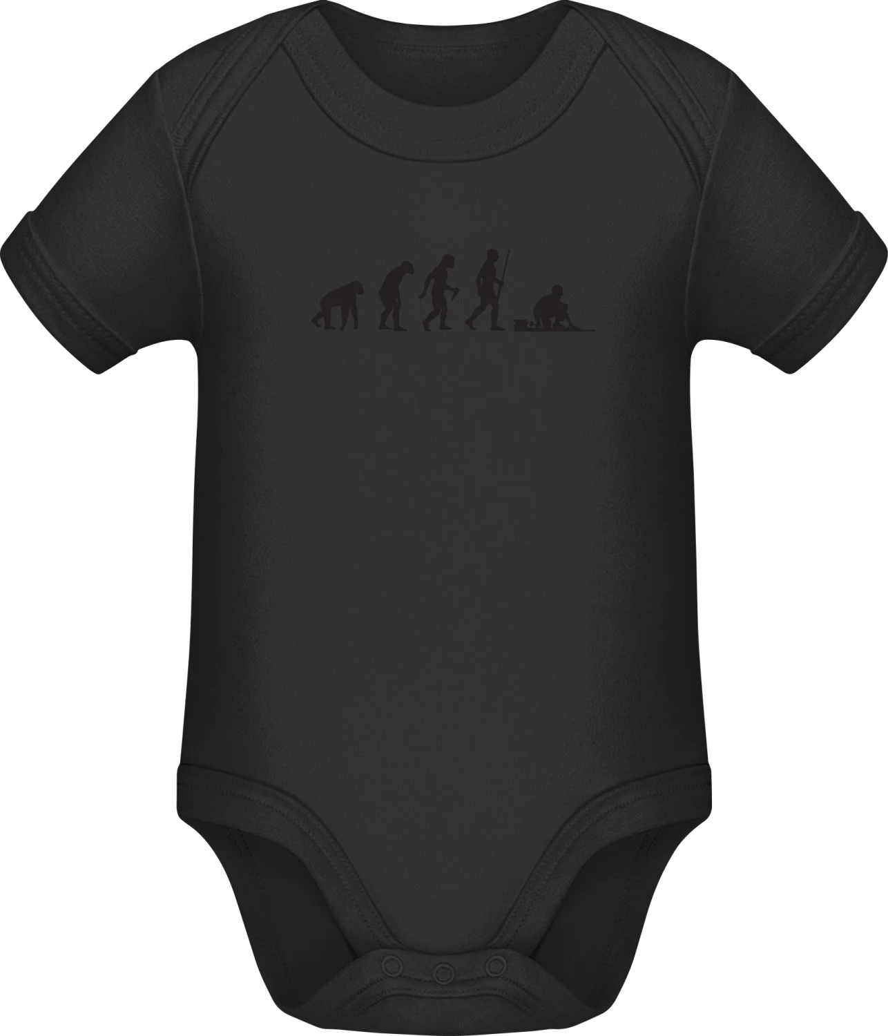 Floor Layer Evolution - Black Sonar SSL organic babybodsuit - Front