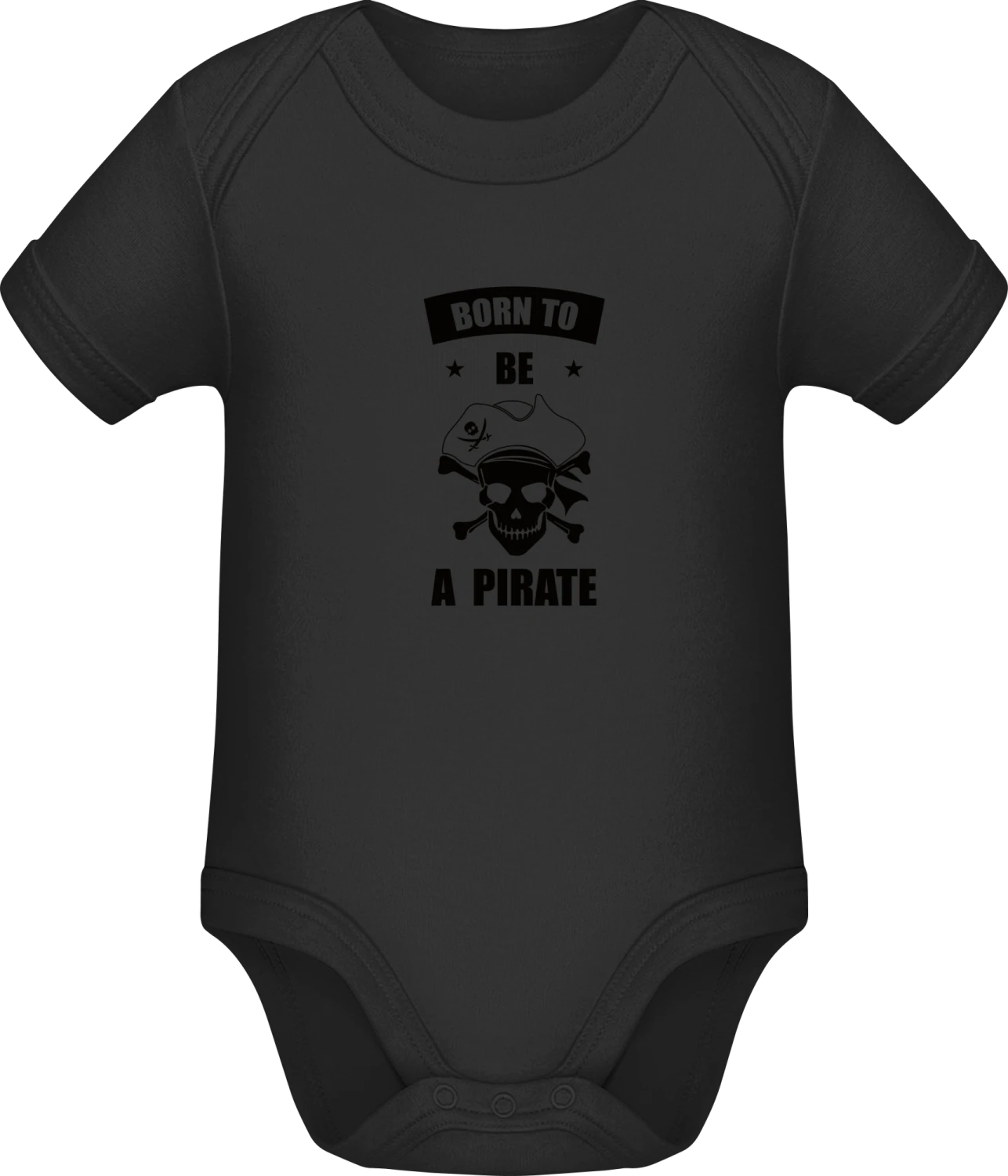 Born To Be A Pirate - Black Sonar SSL organic babybodsuit - Front