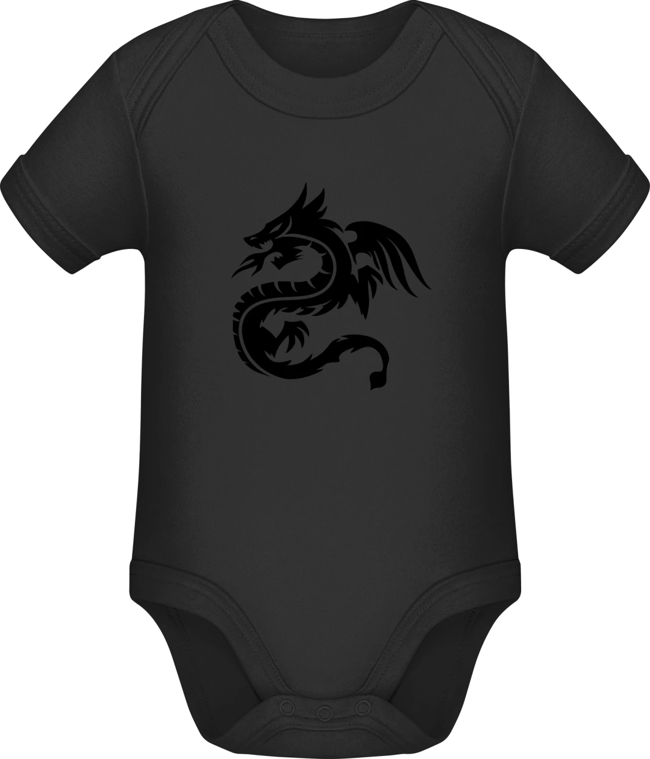 Dragon Winged - Black Sonar SSL organic babybodsuit - Front