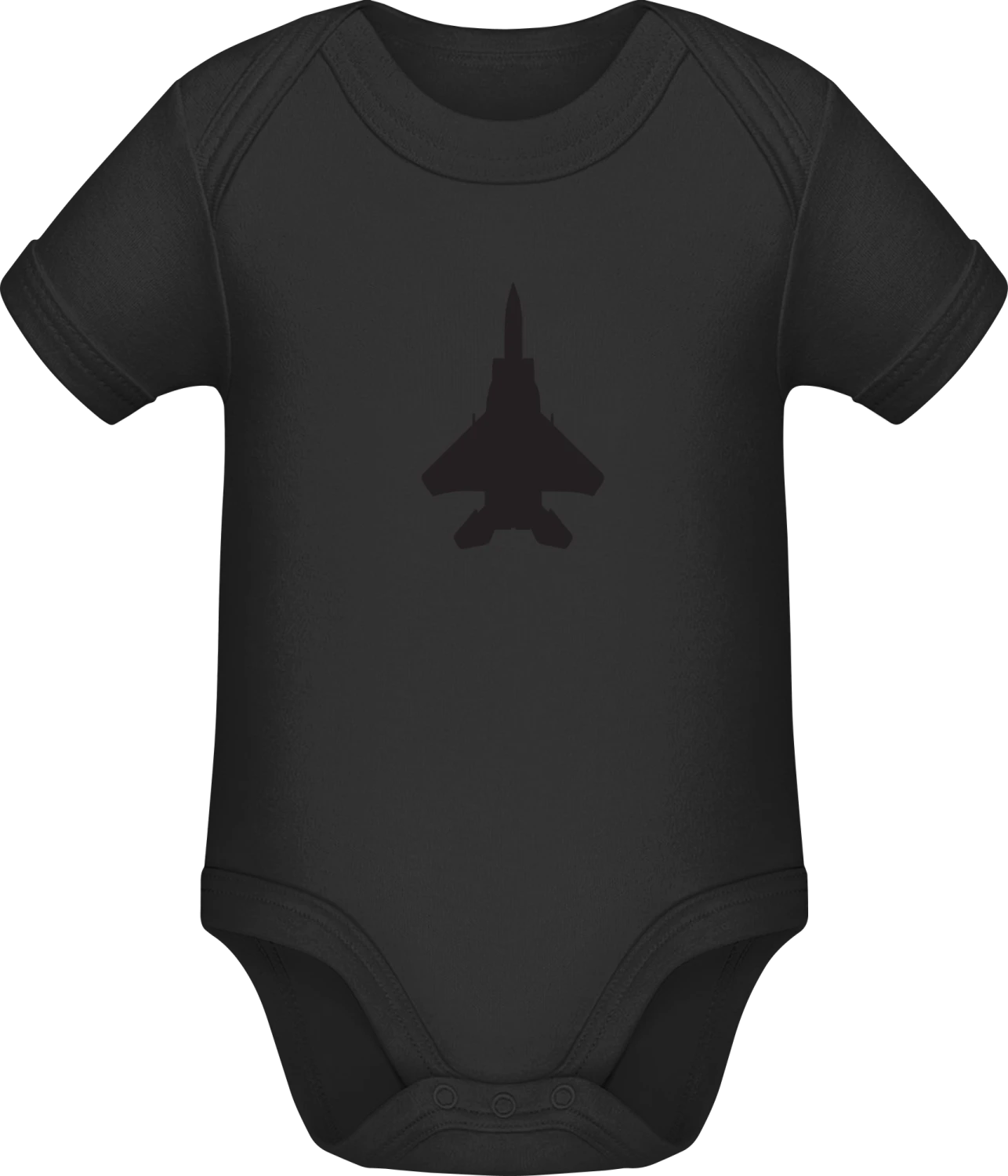 F16 Jet - Black Sonar SSL organic babybodsuit - Front