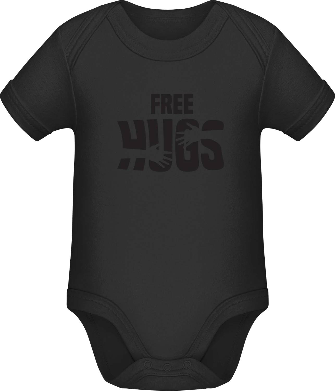 Free Hugs... - Black Sonar SSL organic babybodsuit - Front