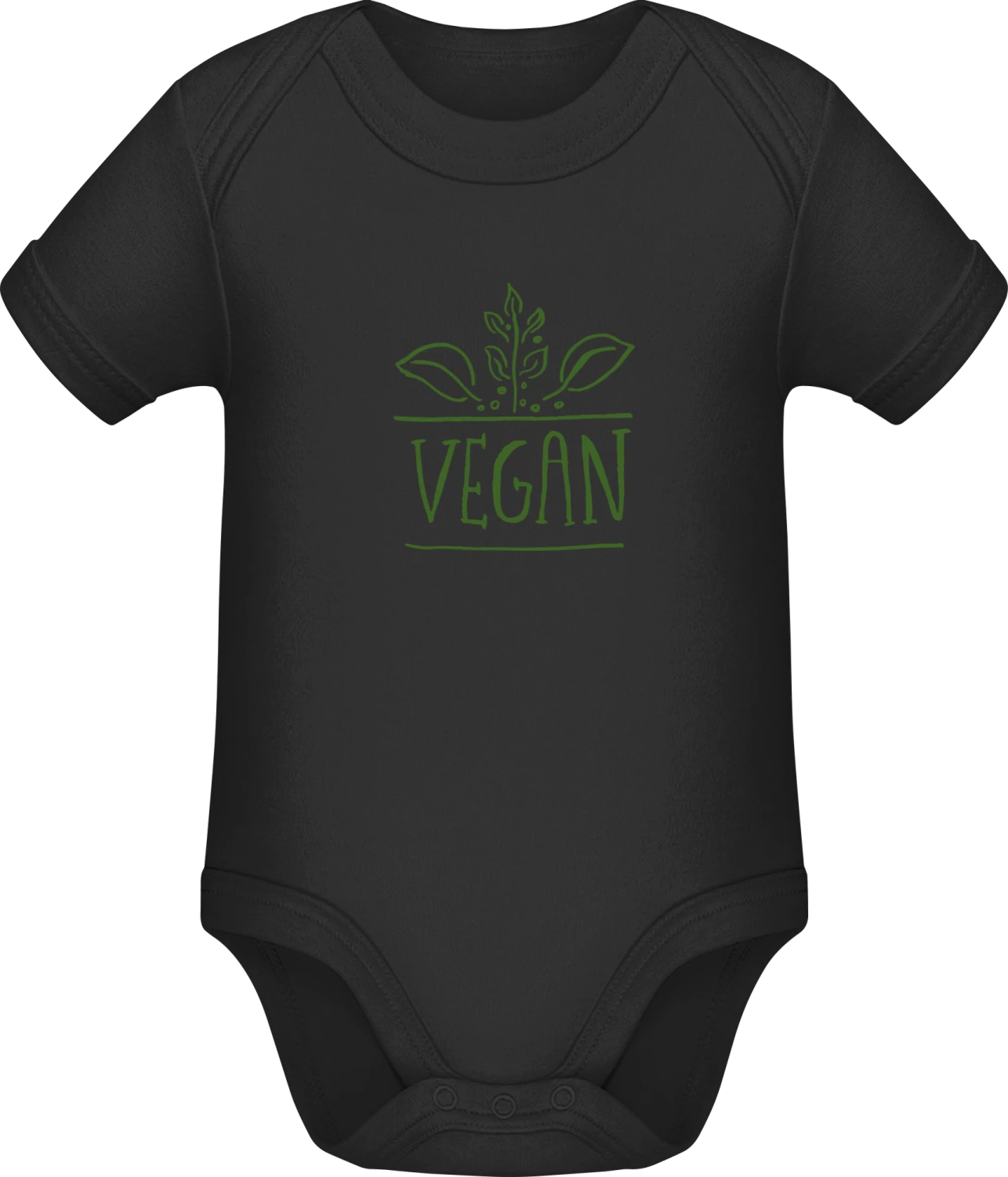 Vegan Illustration - Black Sonar SSL organic babybodsuit - Front