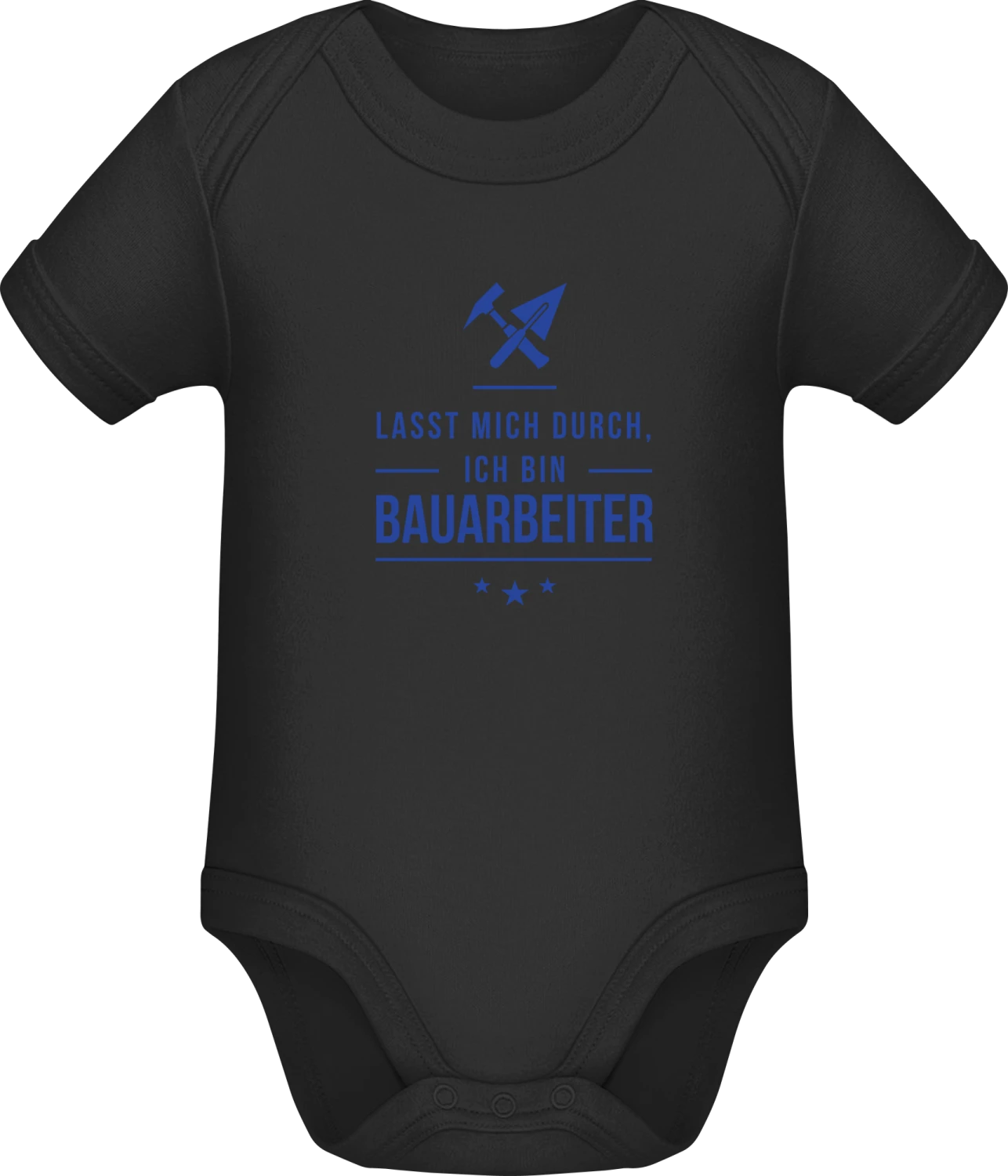 Lasst mich durch ich bin Bauarbeiter - Black Sonar SSL organic babybodsuit - Front