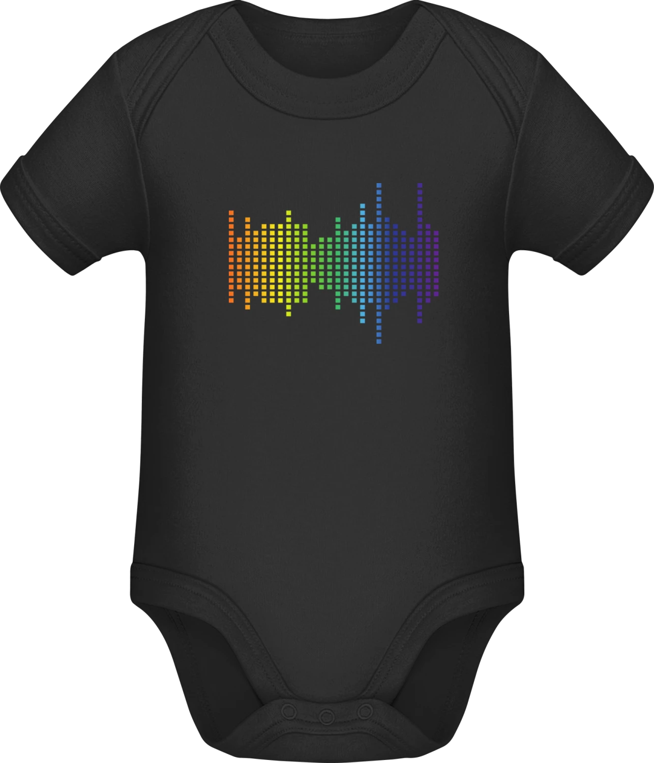 Printed Equalizer Beat Sound - Black Sonar SSL organic babybodsuit - Front