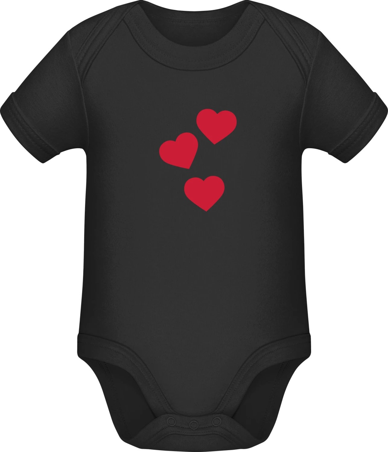 Hearts Composition - Black Sonar SSL organic babybodsuit - Front