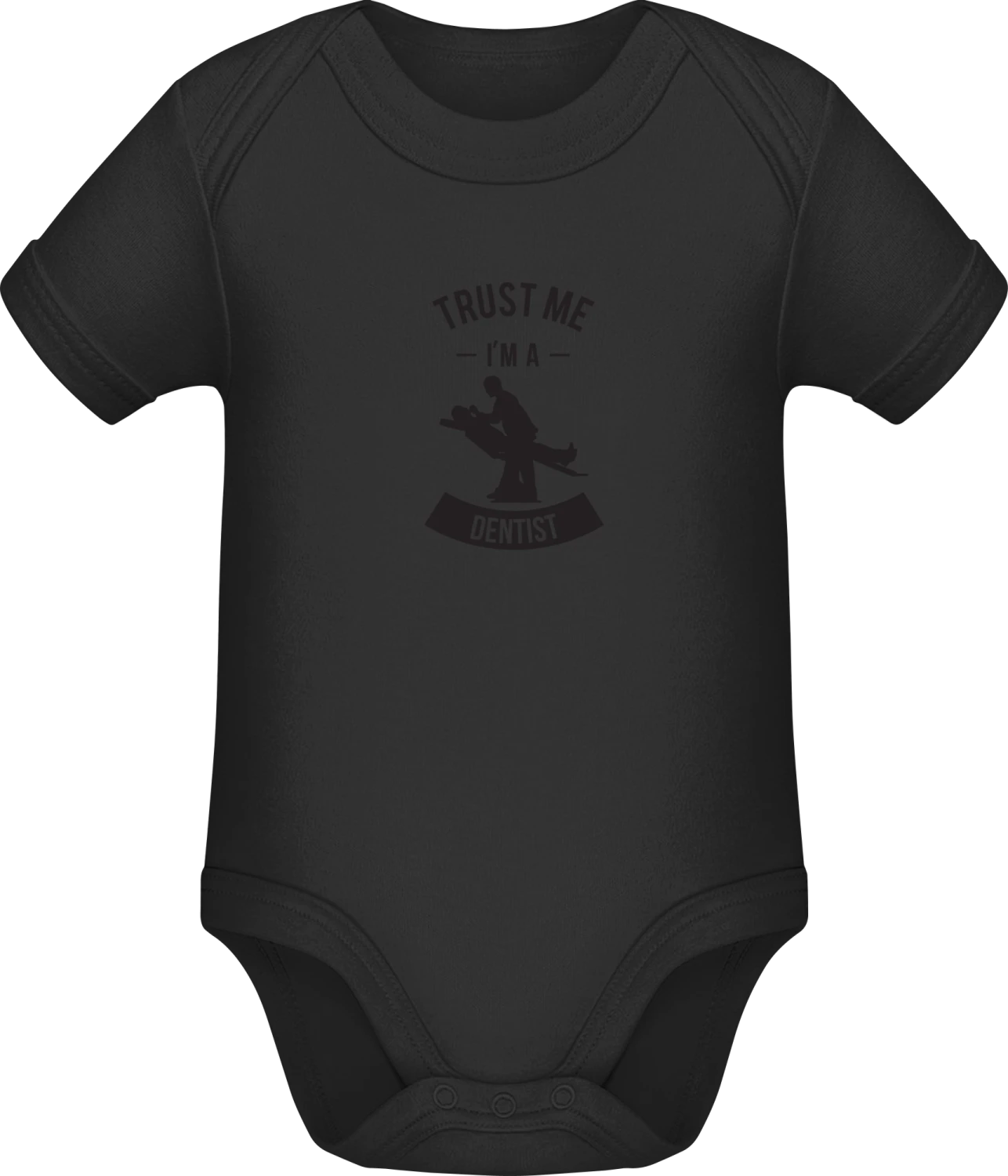 Trust me I'm a Dentist - Black Sonar SSL organic babybodsuit - Front