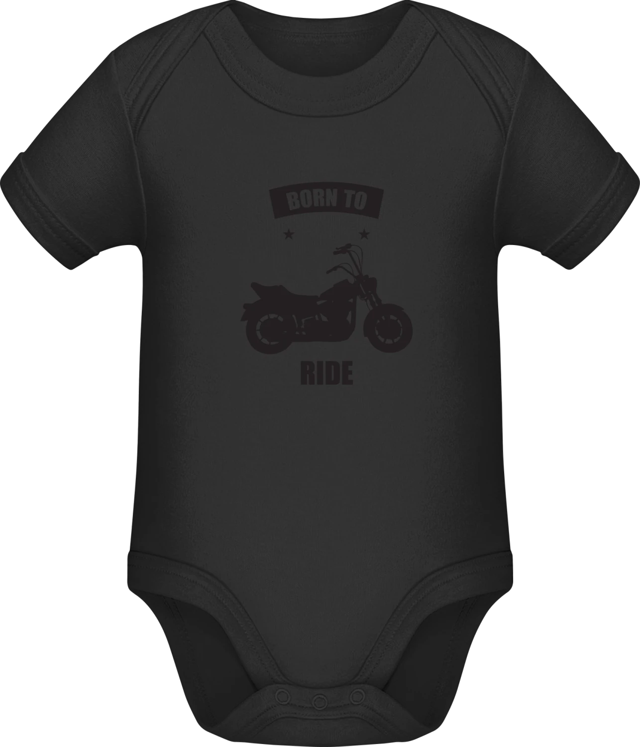 Born To Ride Logo - Black Sonar SSL organic babybodsuit - Front