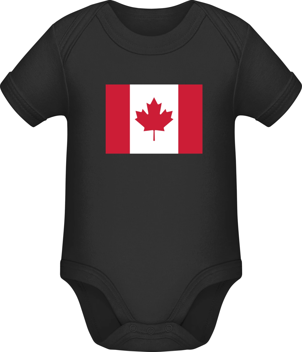 Canada Flag - Black Sonar SSL organic babybodsuit - Front