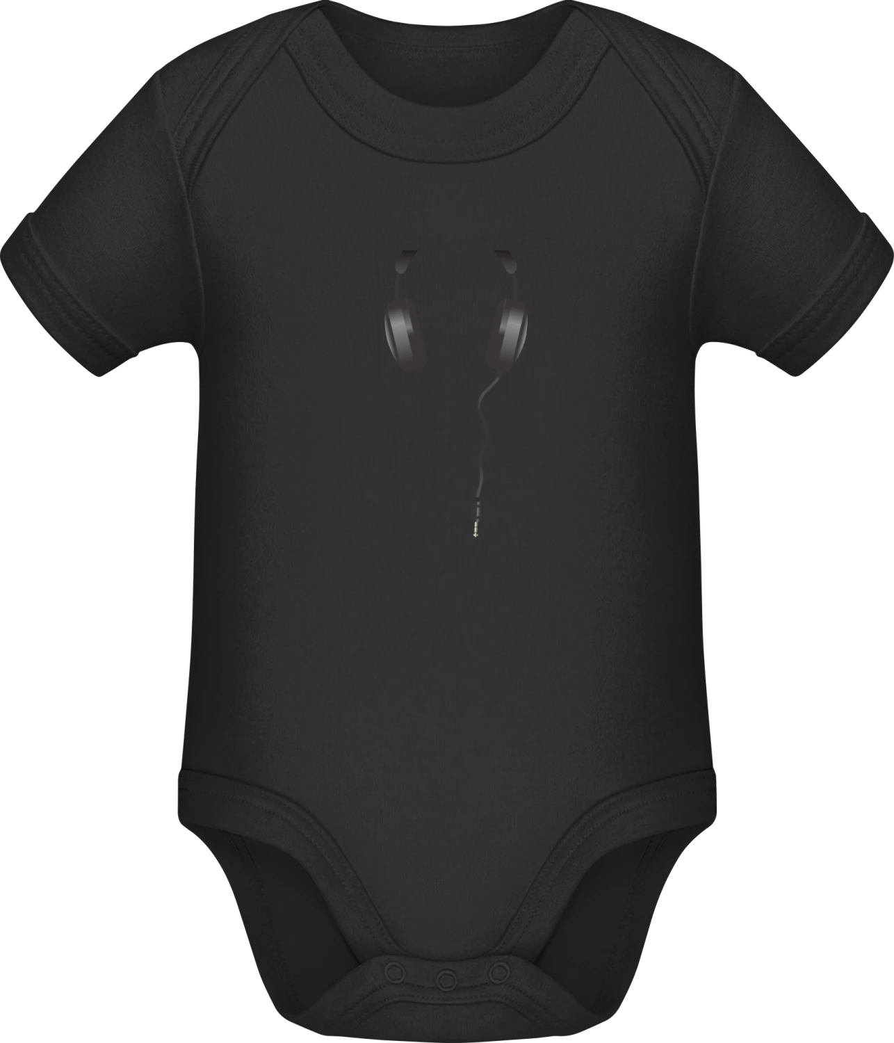 Headphones - Black Sonar SSL organic babybodsuit - Front