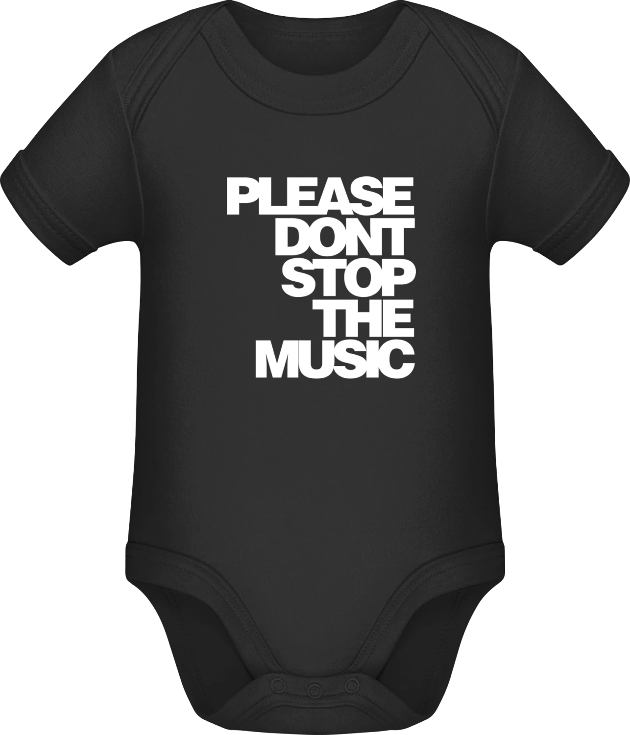 Don't Stop The Music - Black Sonar SSL organic babybodsuit - Front