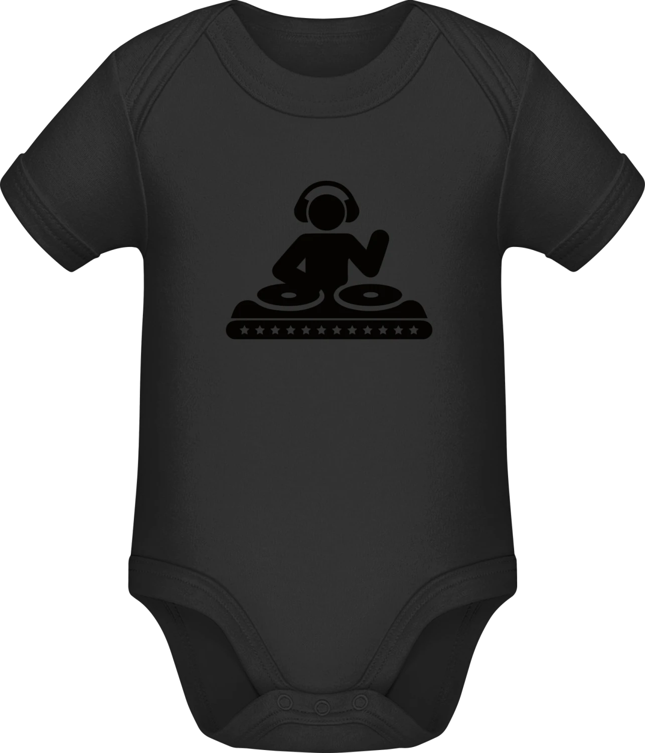 DJ on Turntables - Black Sonar SSL organic babybodsuit - Front