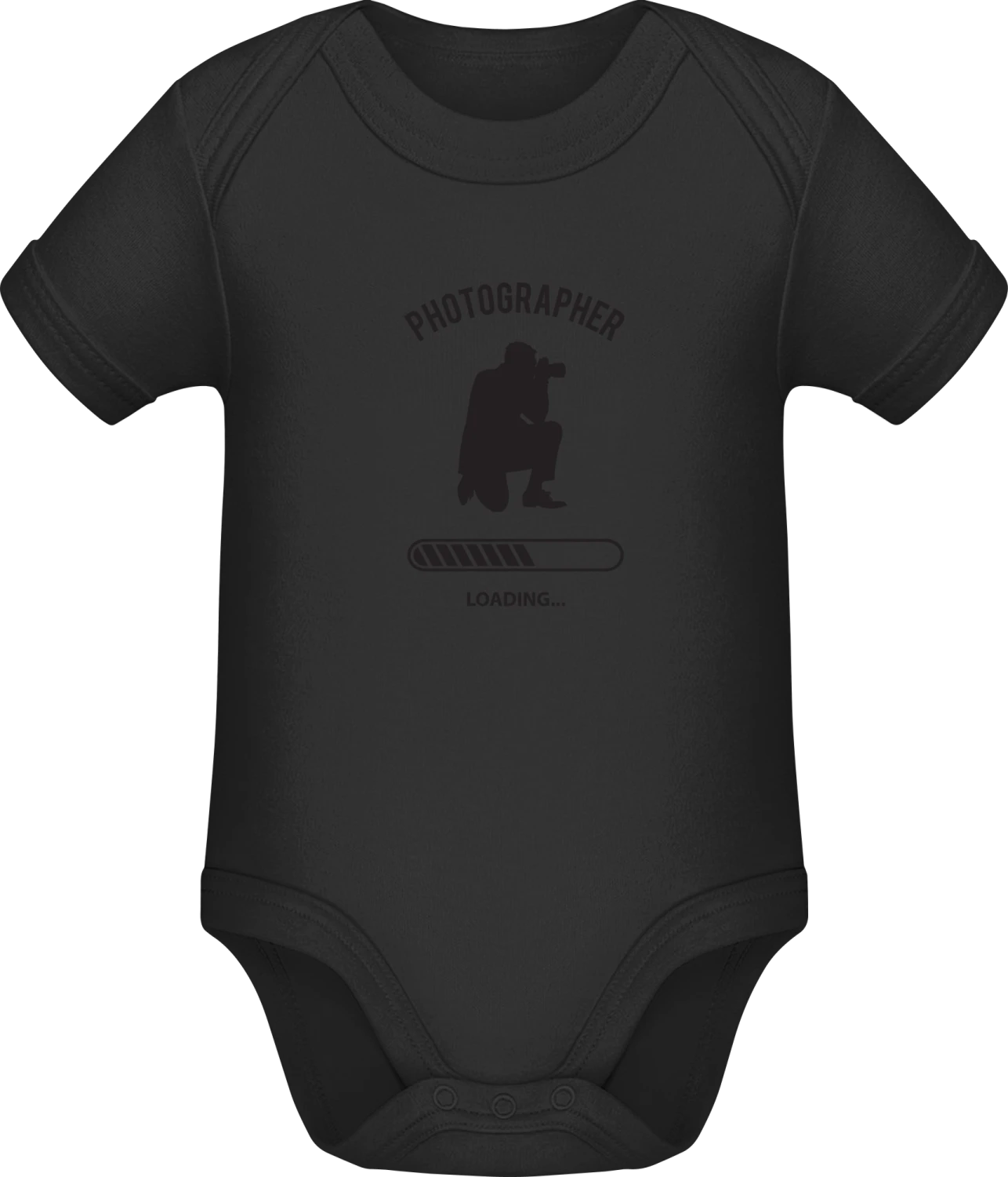 Photographer Loading - Black Sonar SSL organic babybodsuit - Front