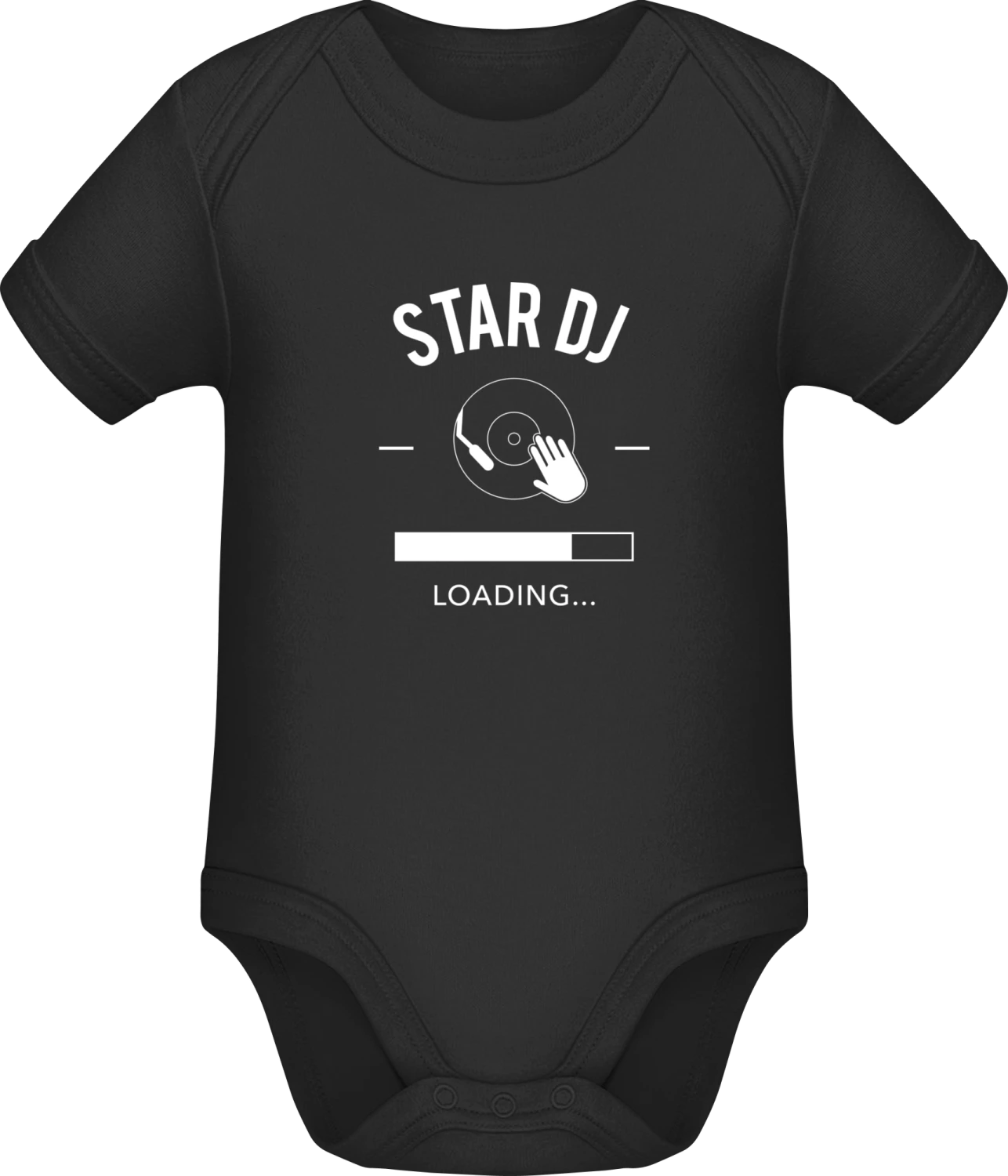 Star DJ loading - Black Sonar SSL organic babybodsuit - Front