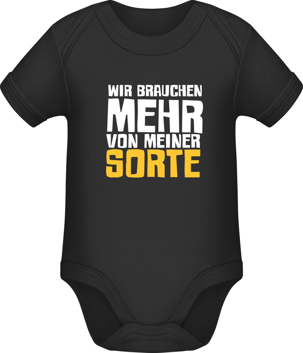 Wir brauchen mehr von meiner Sorte - Black Sonar SSL organic babybodsuit - Front