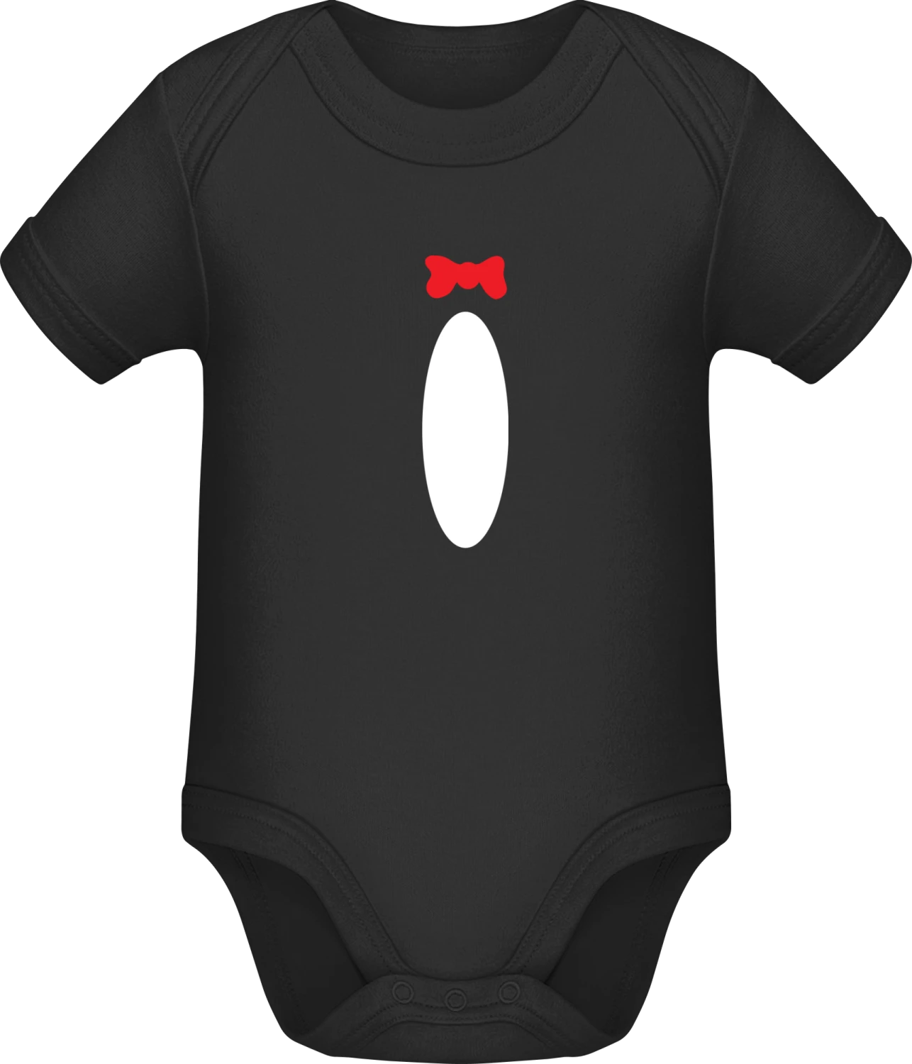 Penguin Costume - Black Sonar SSL organic babybodsuit - Front