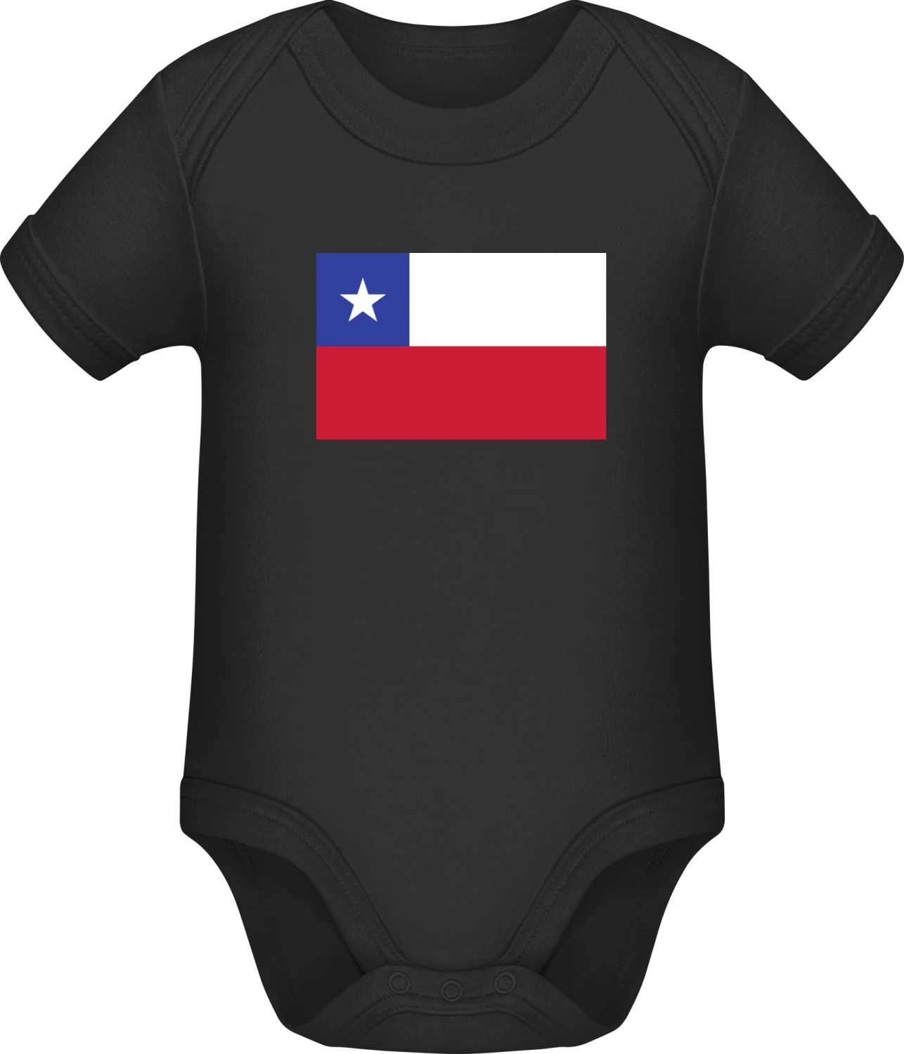 Chile Flag - Black Sonar SSL organic babybodsuit - Front