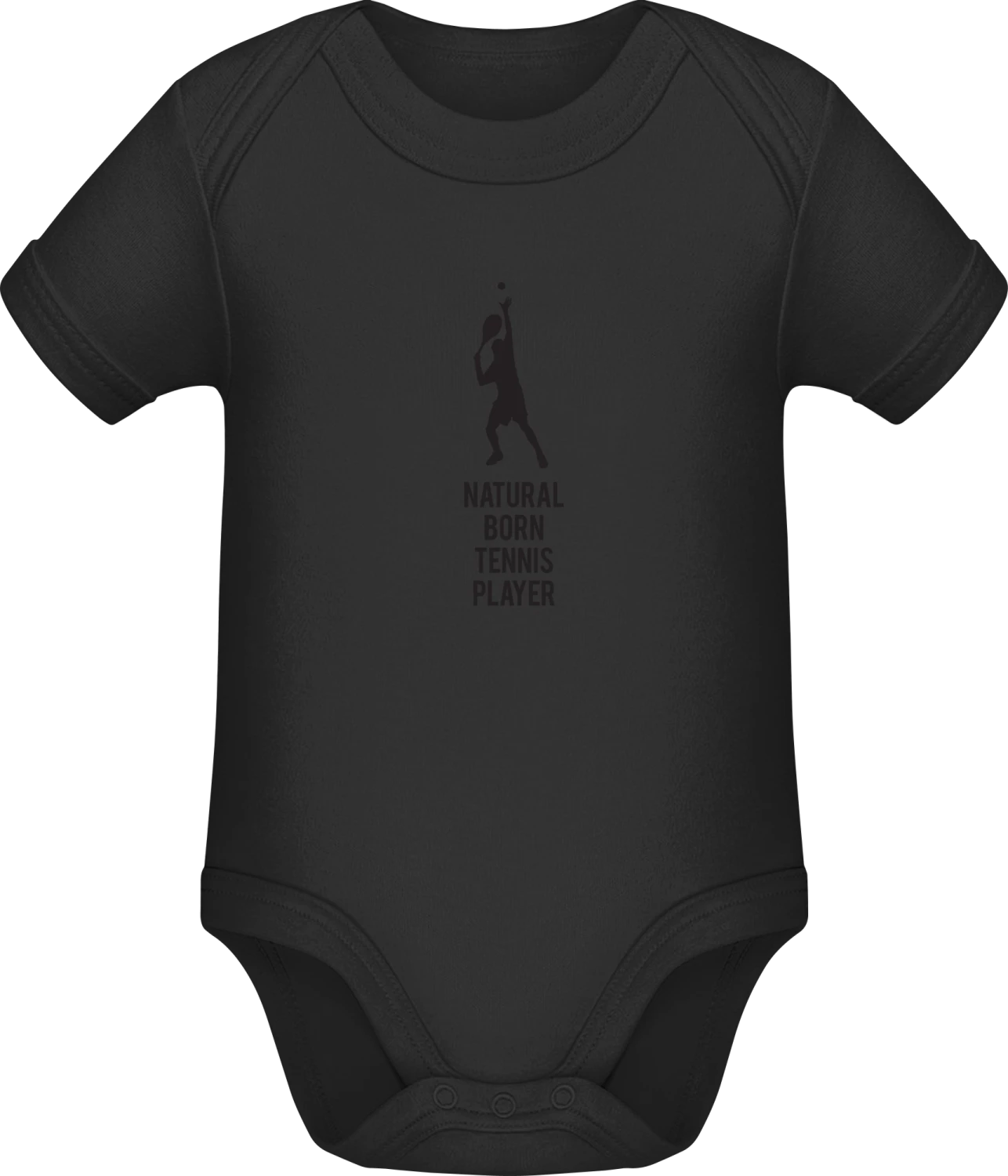 Natural Born Tennis Player - Black Sonar SSL organic babybodsuit - Front