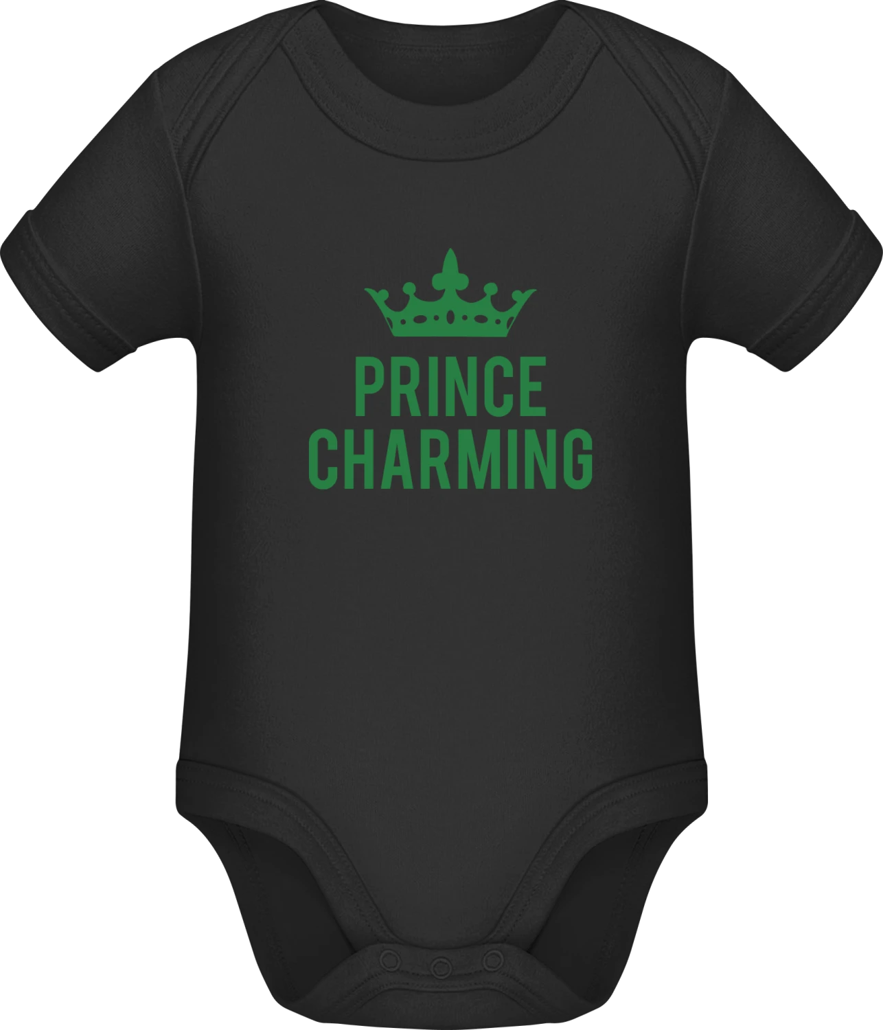 Prince Charming - Black Sonar SSL organic babybodsuit - Front