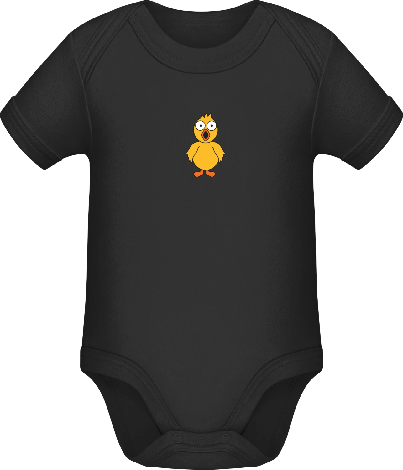 O o Duck - Black Sonar SSL organic babybodsuit - Front