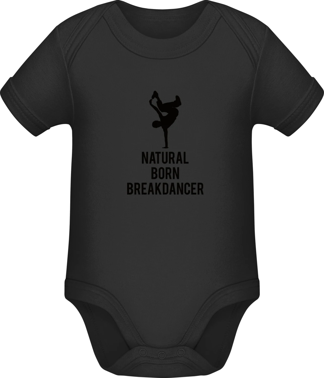 Natural Born Breakdancer - Black Sonar SSL organic babybodsuit - Front