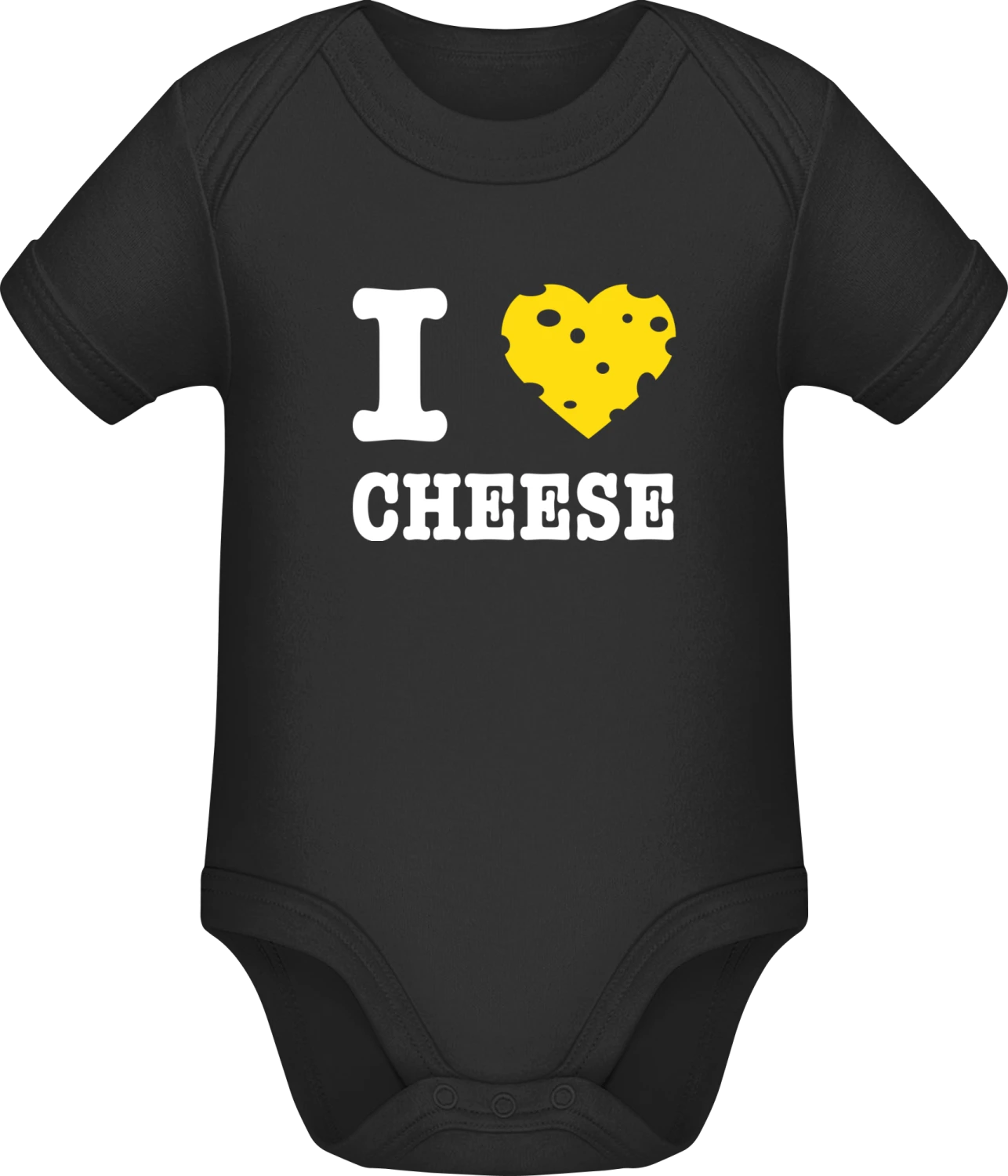 I Love Cheese - Black Sonar SSL organic babybodsuit - Front