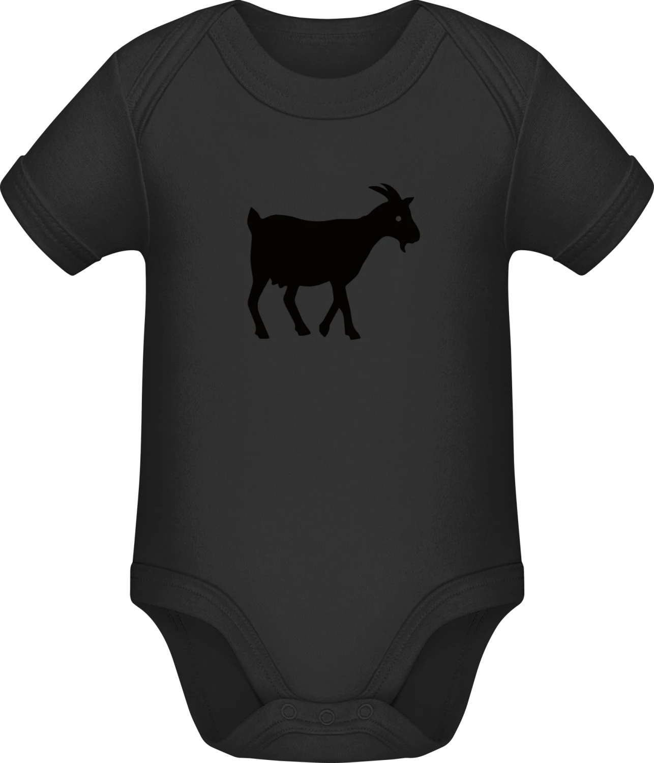 Ziege Goat - Black Sonar SSL organic babybodsuit - Front