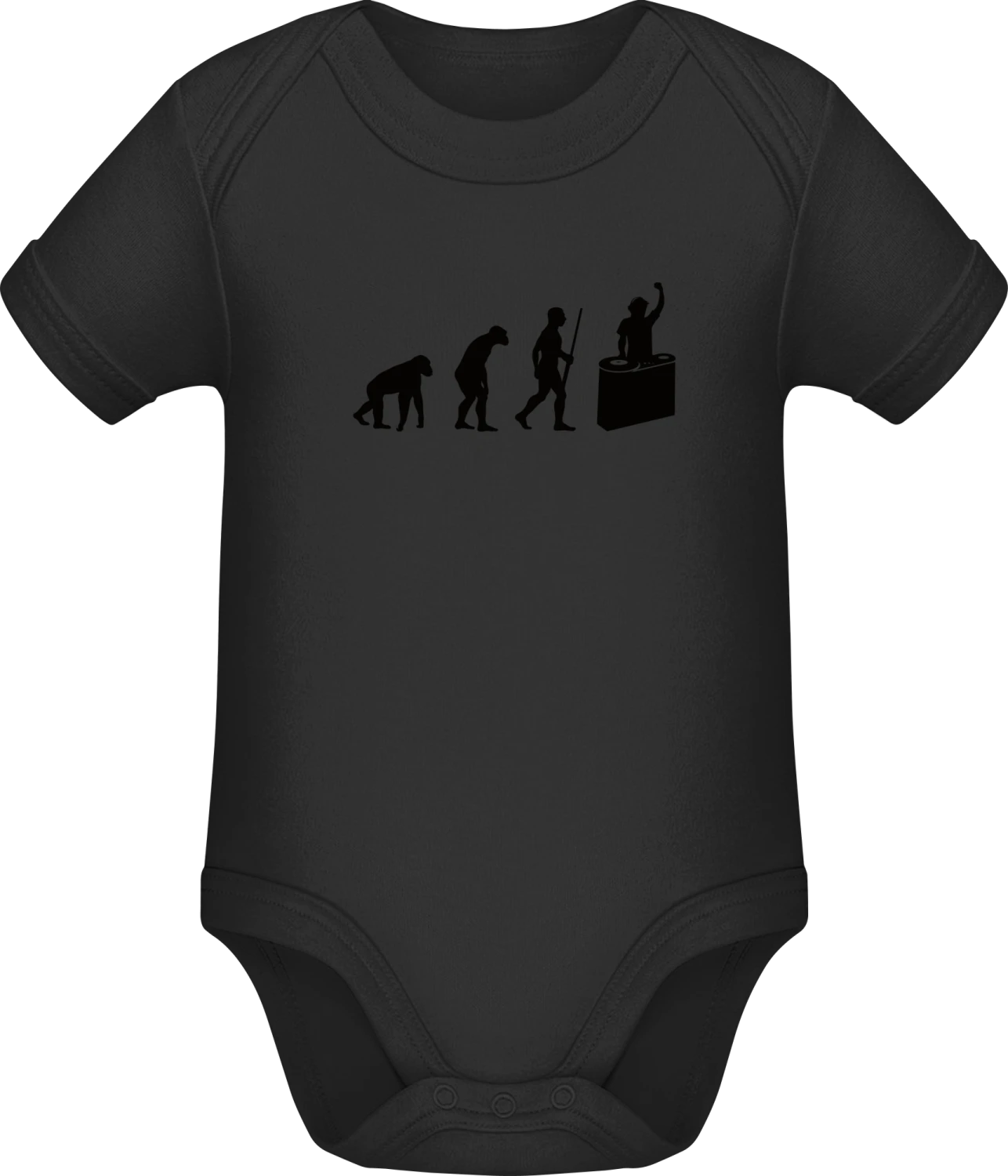 DJ Evolution - Black Sonar SSL organic babybodsuit - Front