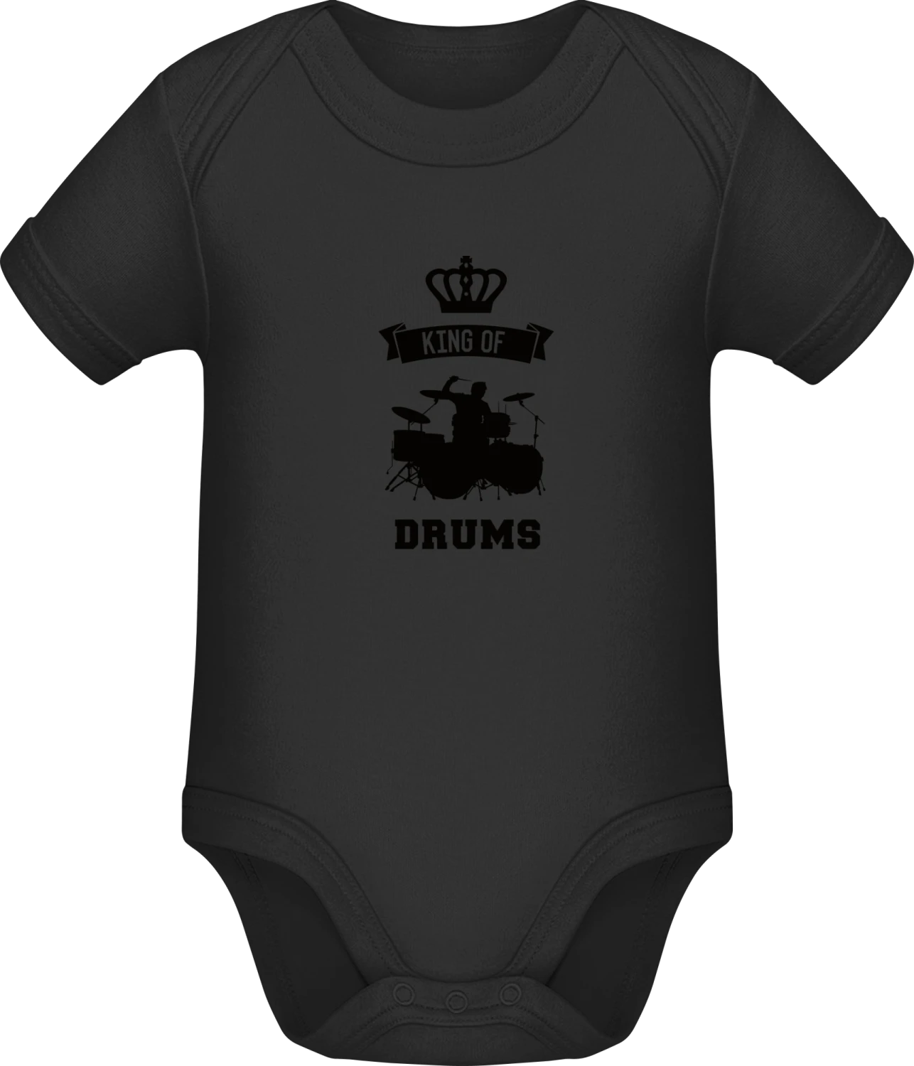 King Of Drums - Black Sonar SSL organic babybodsuit - Front