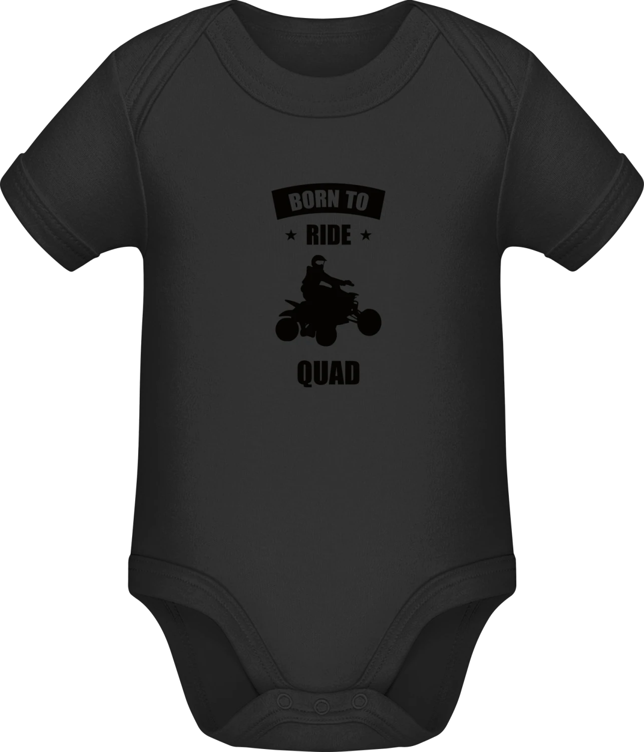 Born To Ride Quad - Black Sonar SSL organic babybodsuit - Front