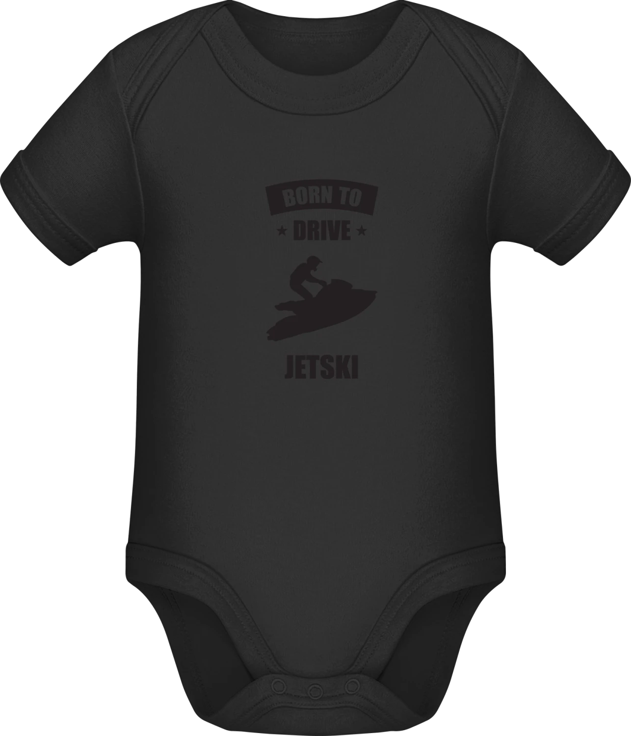 Born To Drive Jet Ski - Black Sonar SSL organic babybodsuit - Front