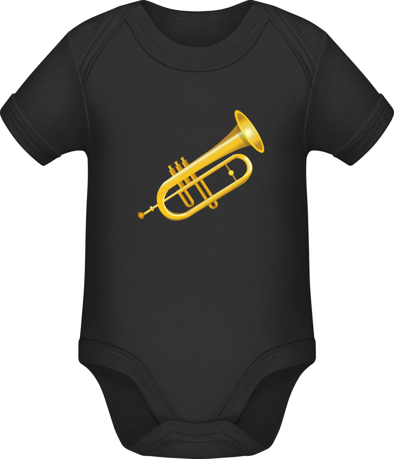 Golden Trumpet - Black Sonar SSL organic babybodsuit - Front