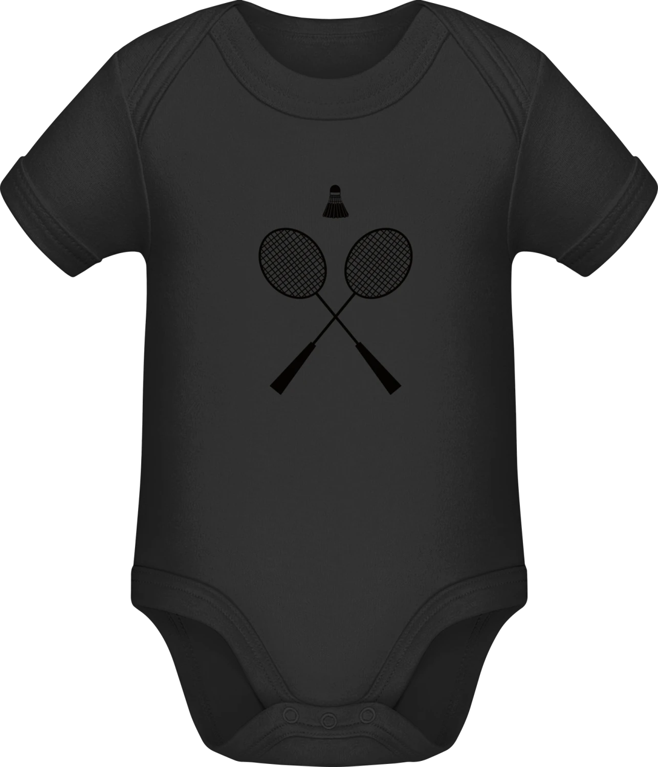 Badminton Equipment - Black Sonar SSL organic babybodsuit - Front