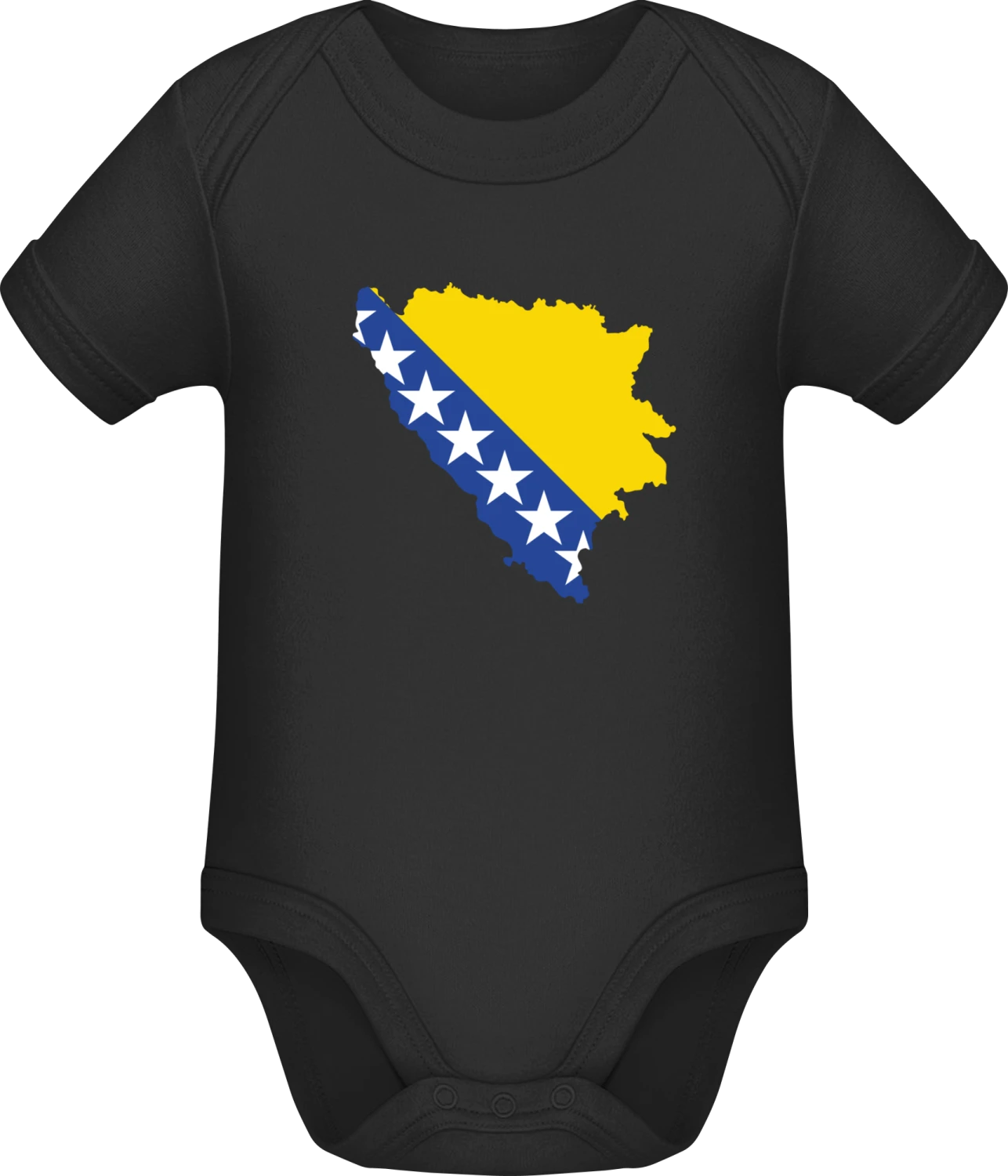 Bosnien Landkarte - Black Sonar SSL organic babybodsuit - Front