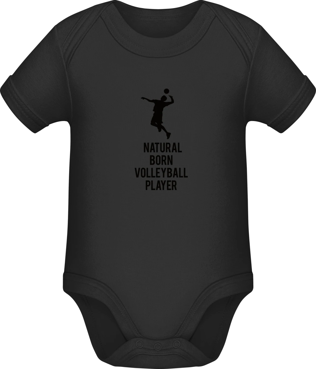 Natural Born Volleyball Player - Black Sonar SSL organic babybodsuit - Front