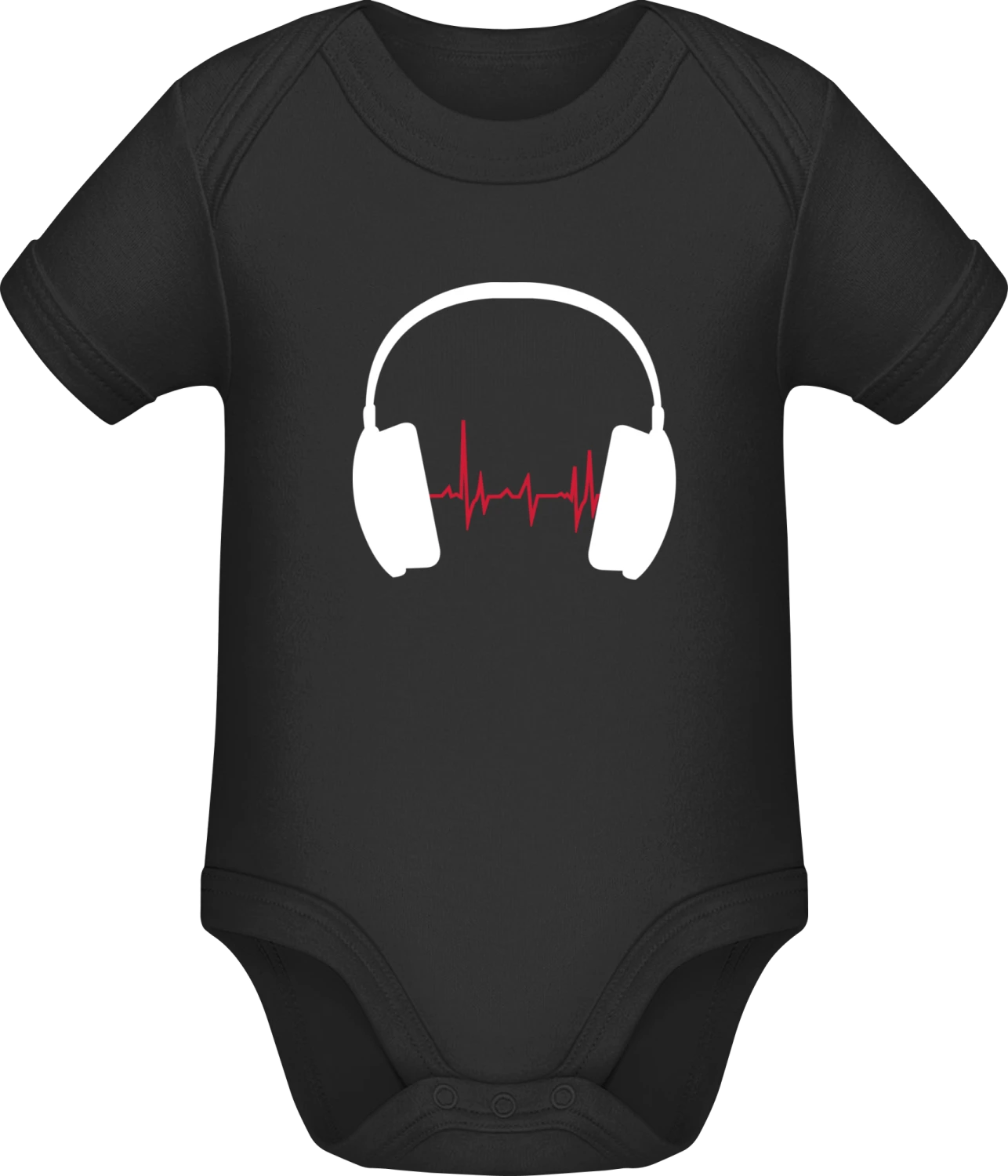 Music Beat - Black Sonar SSL organic babybodsuit - Front