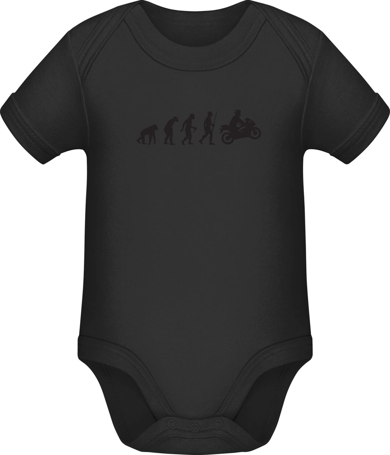 Motorbike Evolution - Black Sonar SSL organic babybodsuit - Front