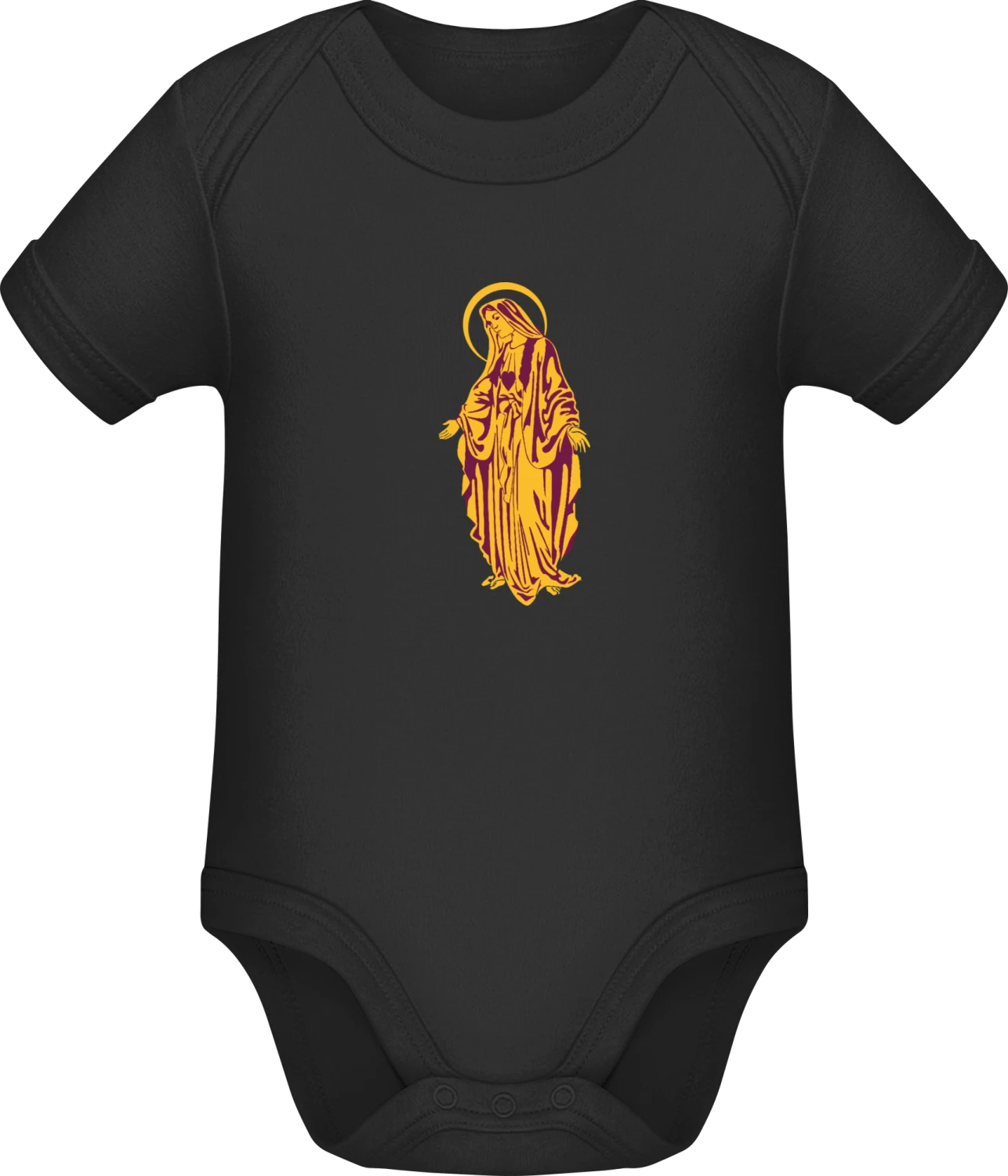 Maria Illustration - Black Sonar SSL organic babybodsuit - Front