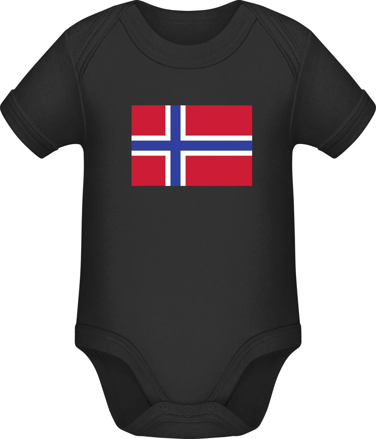 Norway Flag - Black Sonar SSL organic babybodsuit - Front