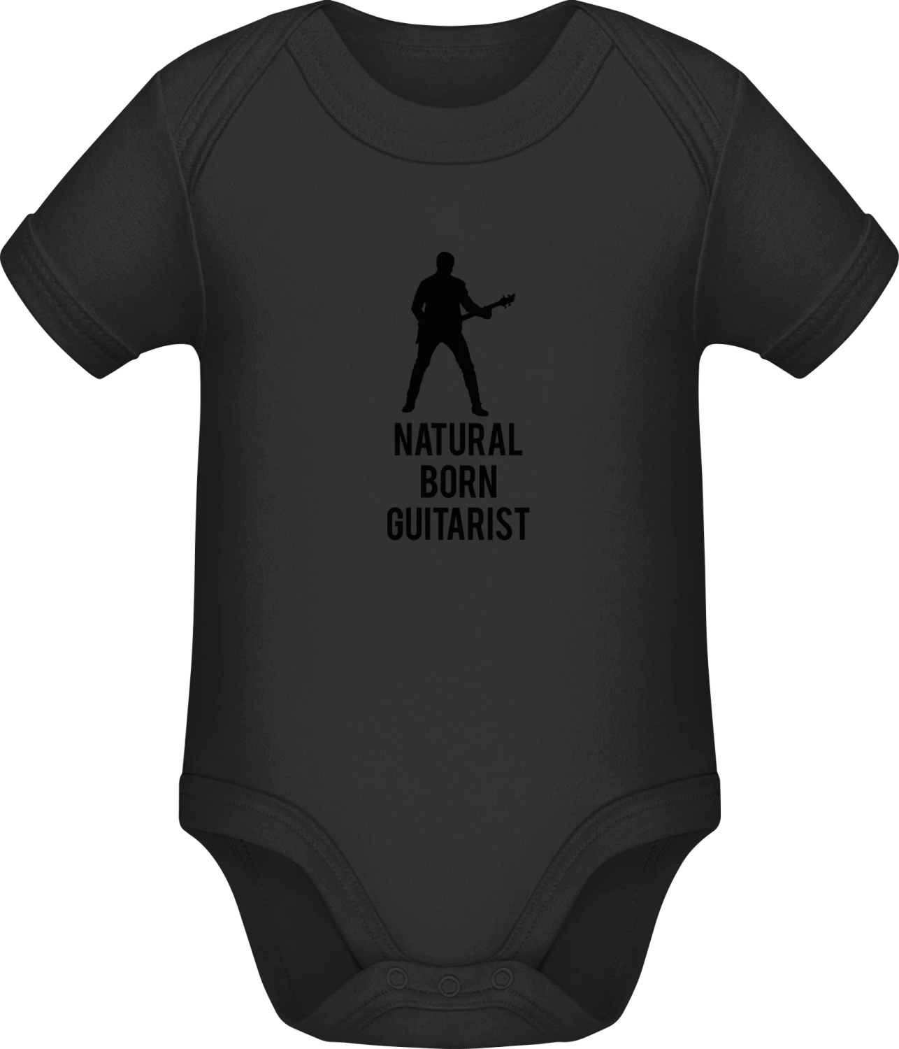 Natural Born Guitar Player - Black Sonar SSL organic babybodsuit - Front