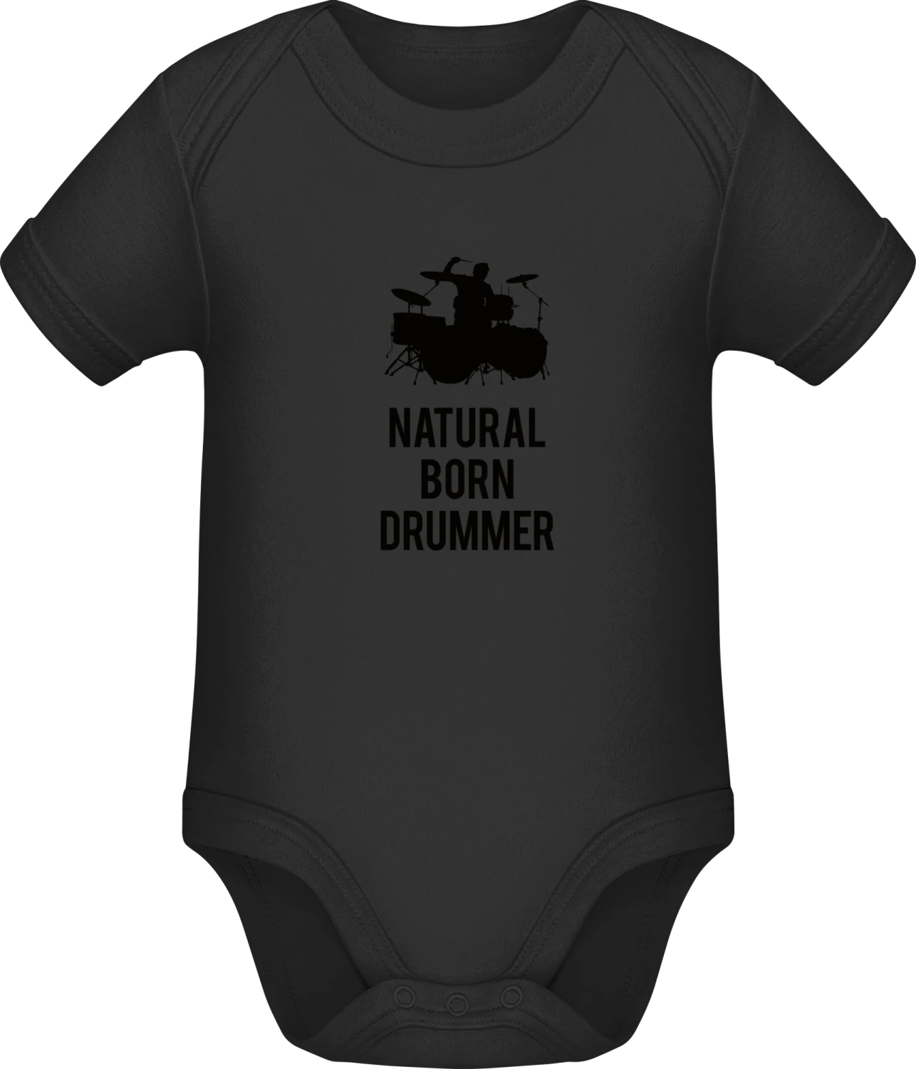 Natural Born Drumer - Black Sonar SSL organic babybodsuit - Front