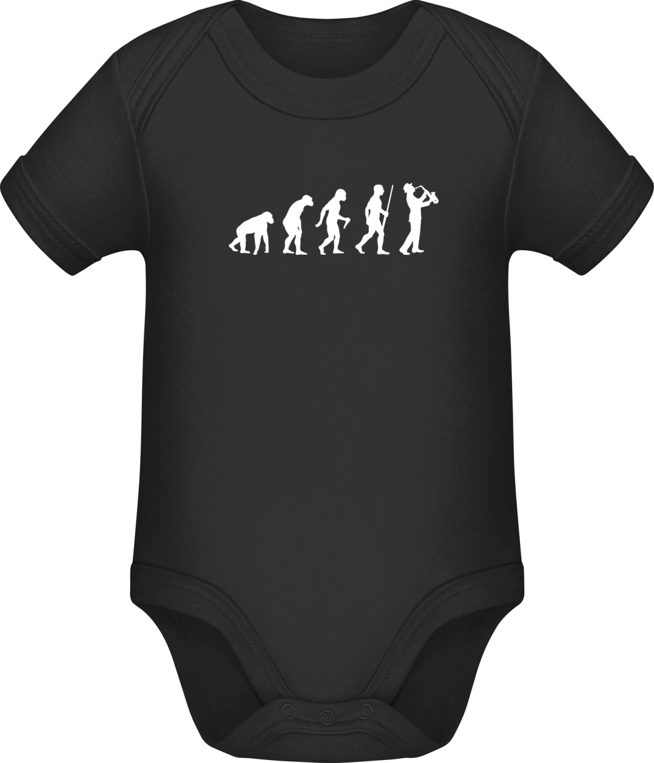 Jazz Evolution - Black Sonar SSL organic babybodsuit - Front