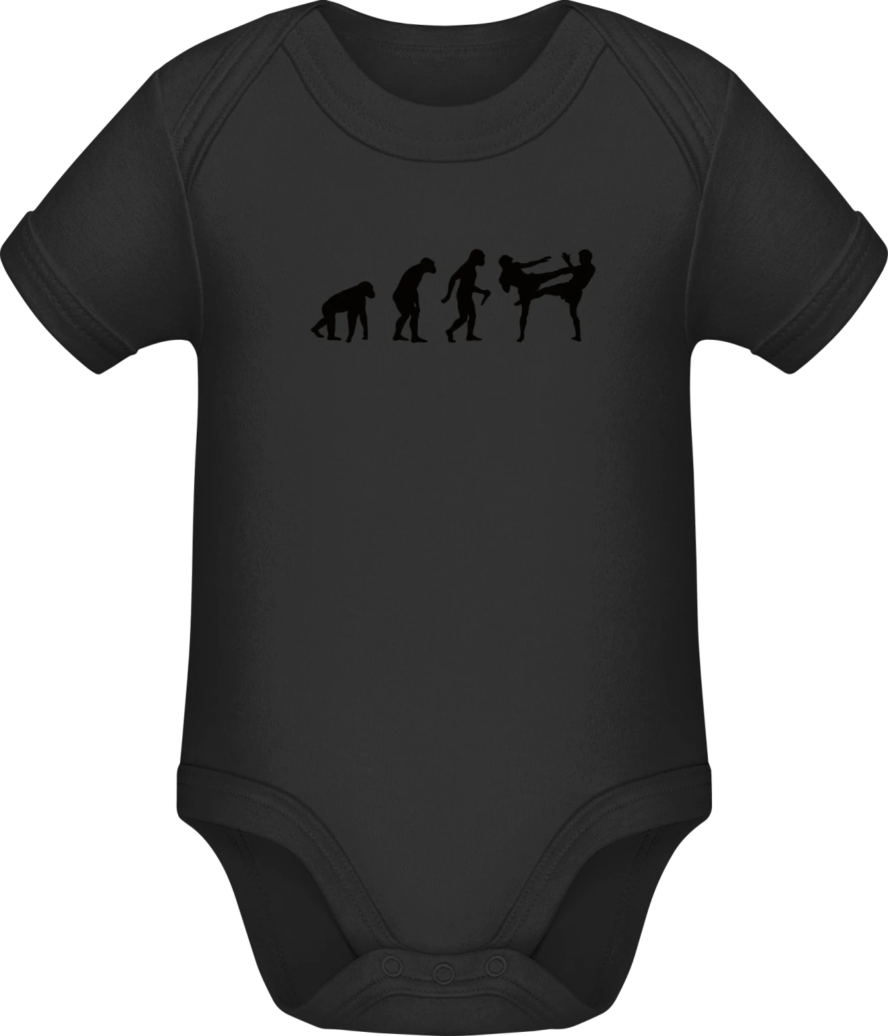 Kickboxing Evolution - Black Sonar SSL organic babybodsuit - Front