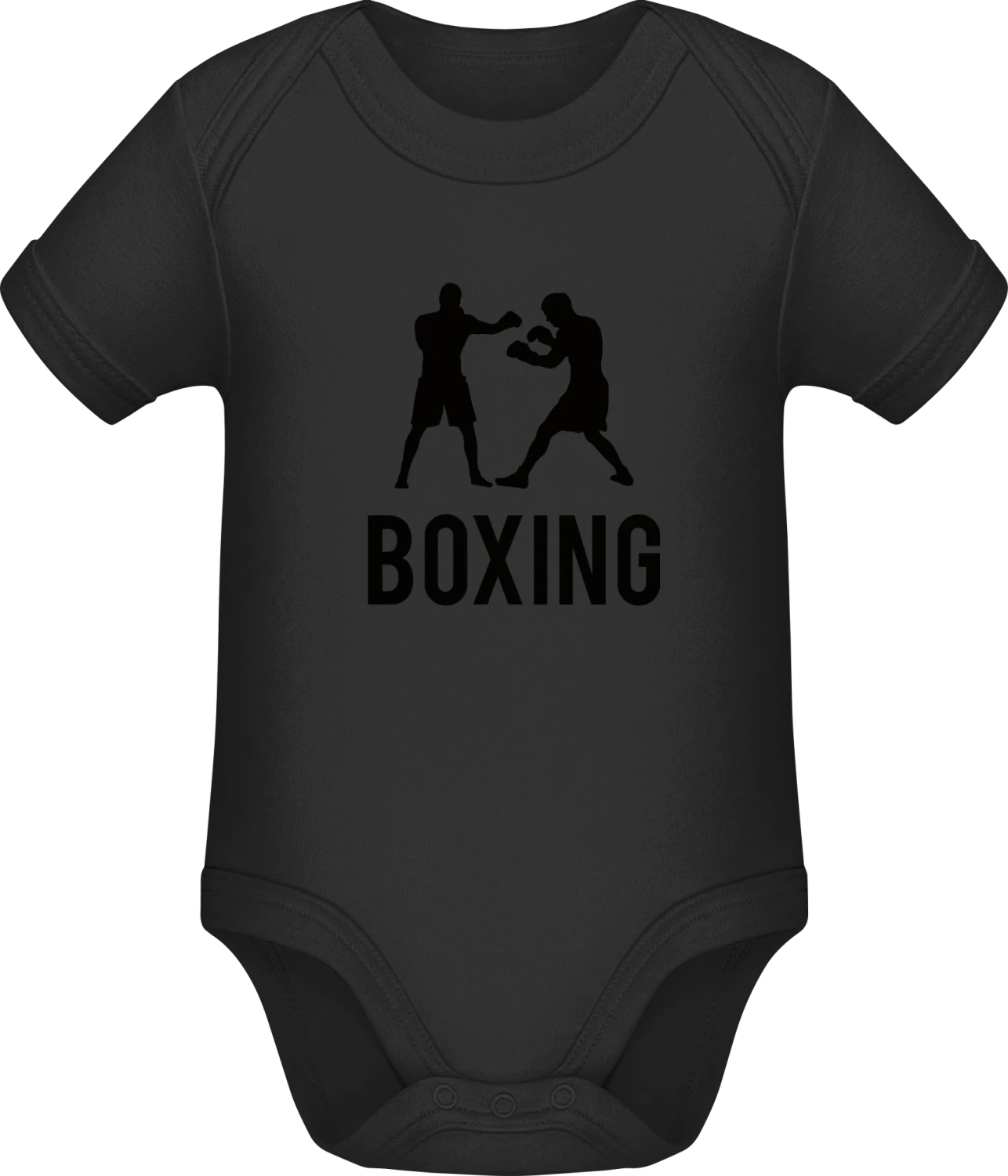 Boxing - Black Sonar SSL organic babybodsuit - Front