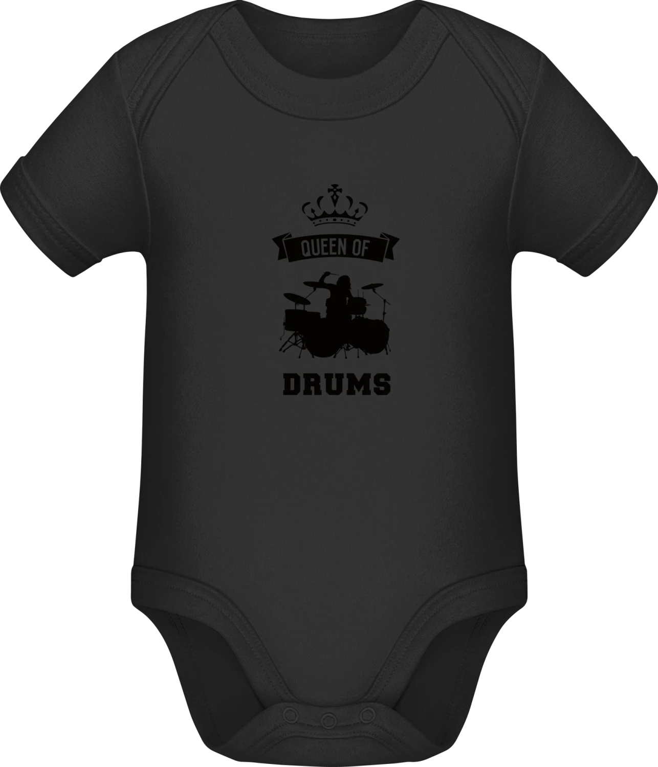 Queen Of Drums - Black Sonar SSL organic babybodsuit - Front