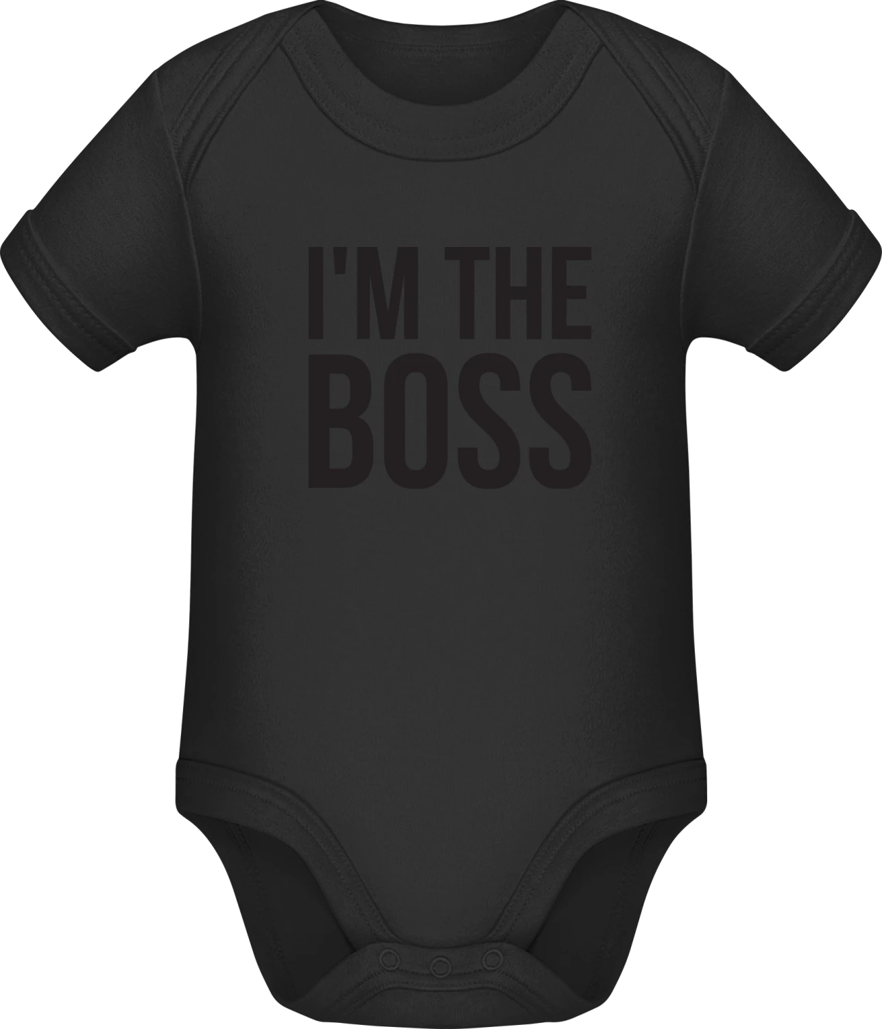 I'm The Boss - Black Sonar SSL organic babybodsuit - Front