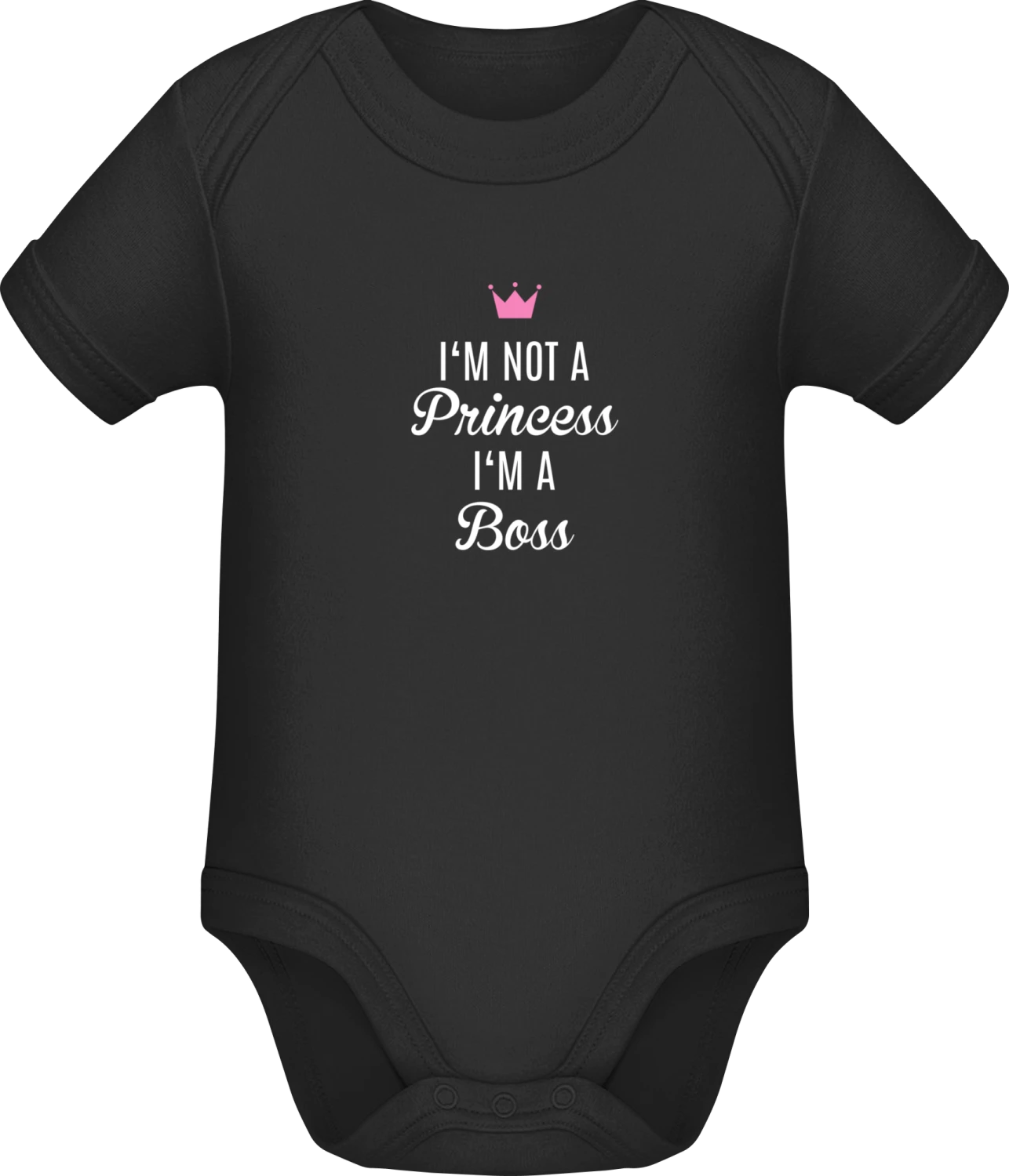 I´m Not A Princess I´m A Boss - Black Sonar SSL organic babybodsuit - Front