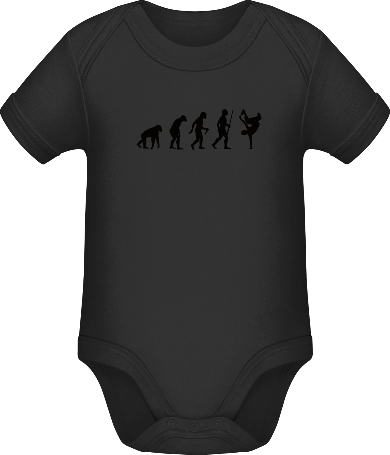 Breakdance Evolution - Black Sonar SSL organic babybodsuit - Front