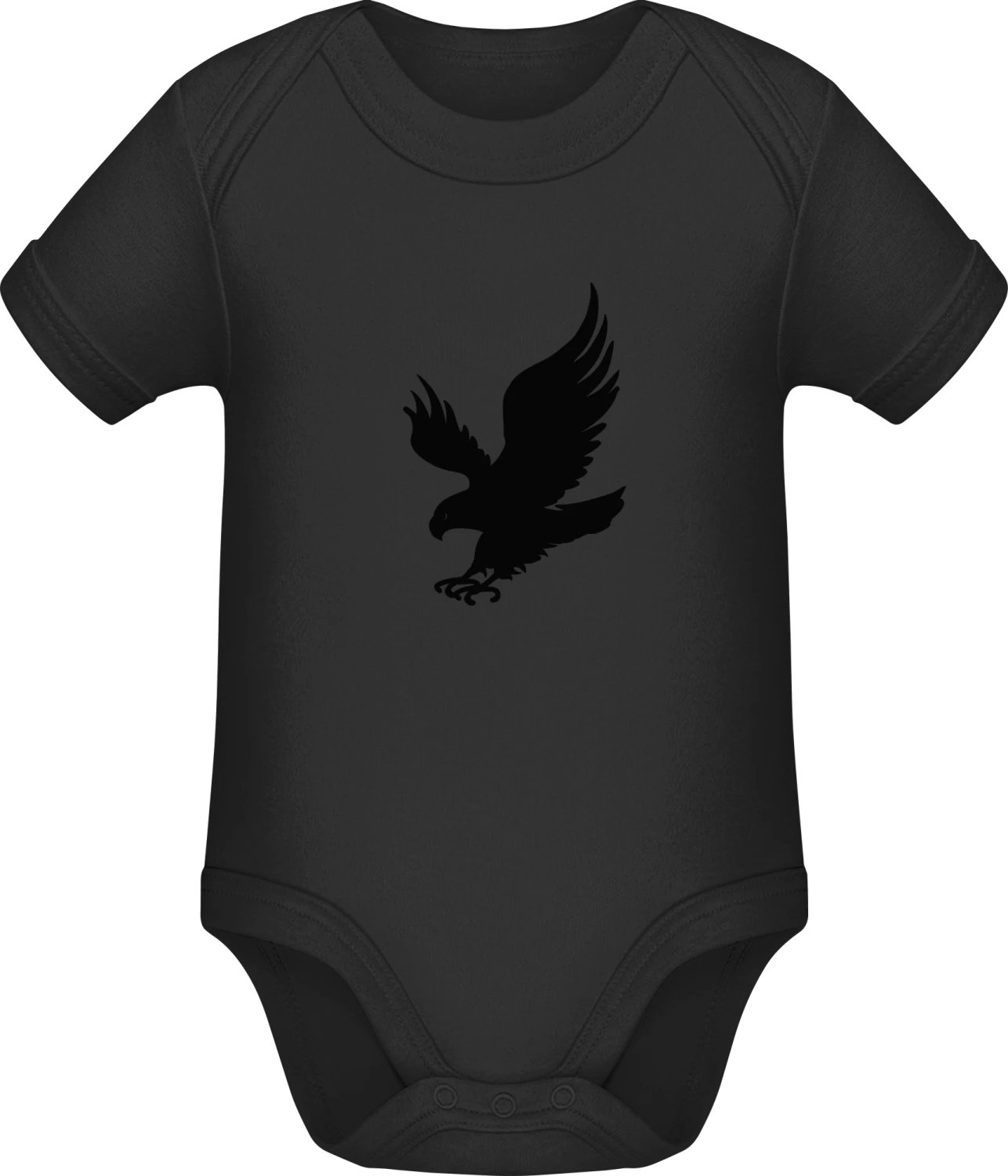 Eagle Icon - Black Sonar SSL organic babybodsuit - Front