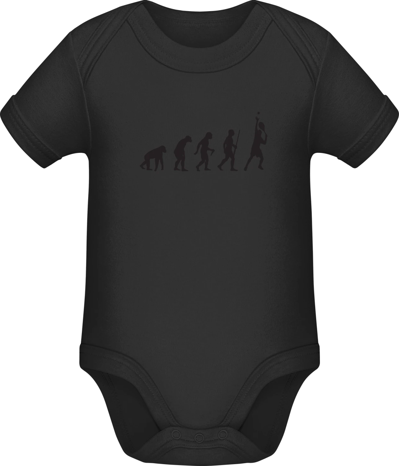 Tennis Player Evolution - Black Sonar SSL organic babybodsuit - Front