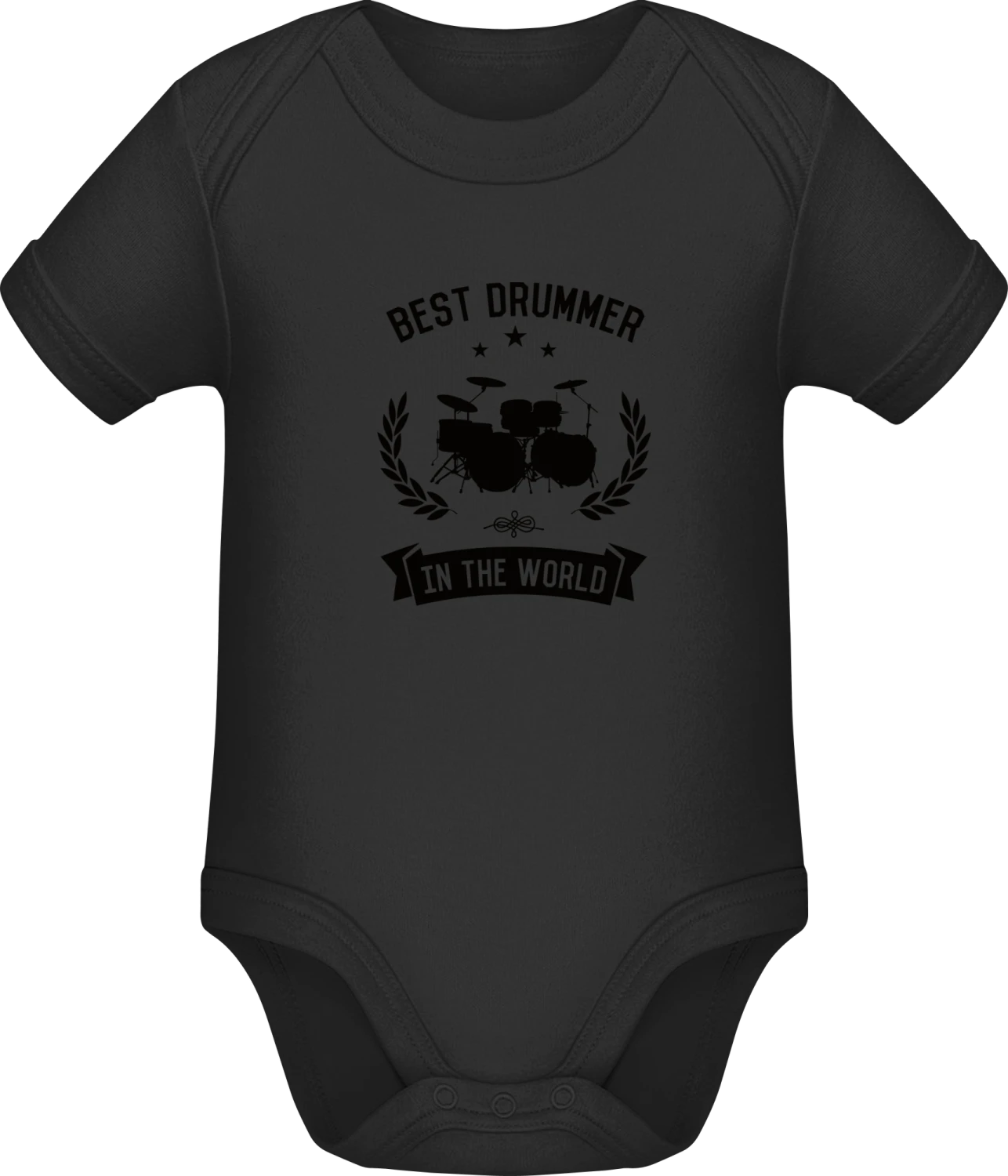 Best Drummer In The World - Black Sonar SSL organic babybodsuit - Front